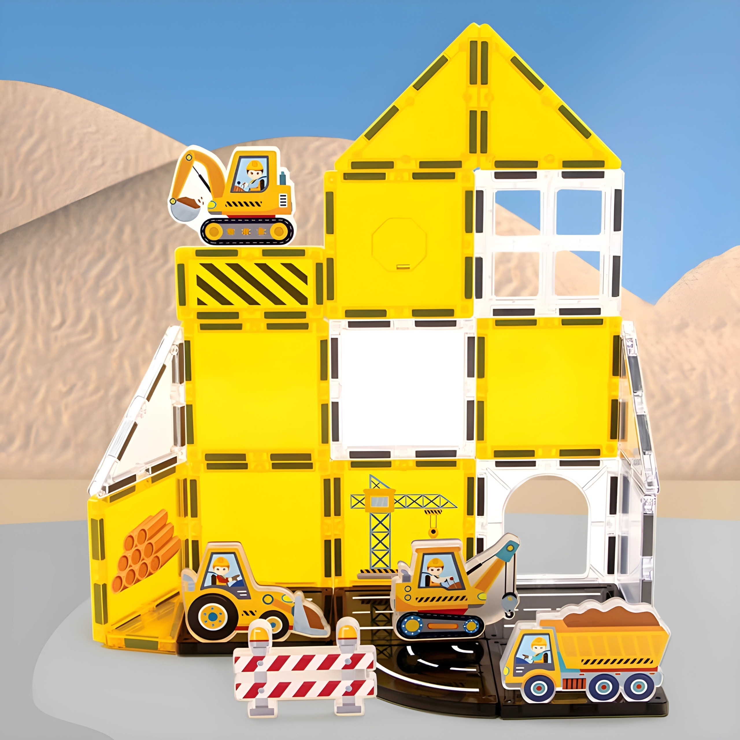 WOOPIE Magnetic Building Blocks 7.5 cm Construction Site STEAM 47 pcs. - Slika 3