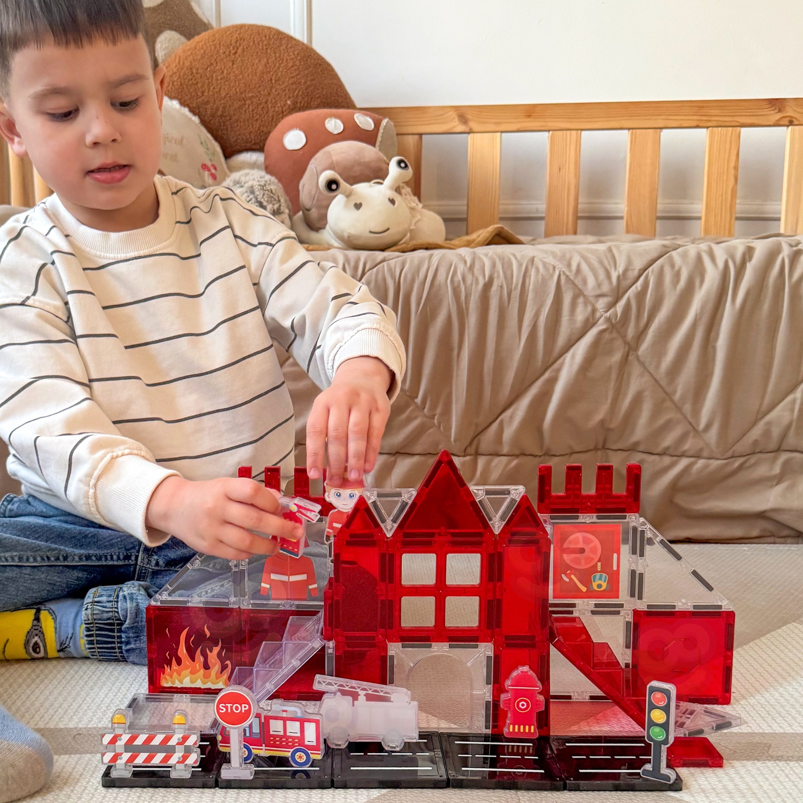 WOOPIE Magnetic Blocks 3D Fire Department Set 48 pcs. - Slika 5