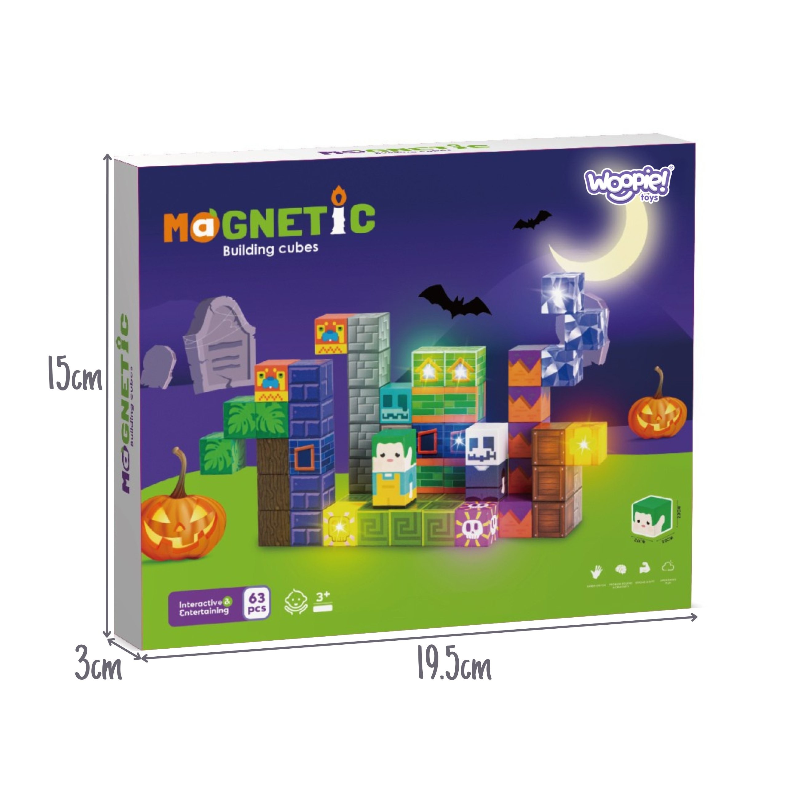 WOOPIE Magnetic Blocks Glowing Halloween 63 pcs. - Slika 7
