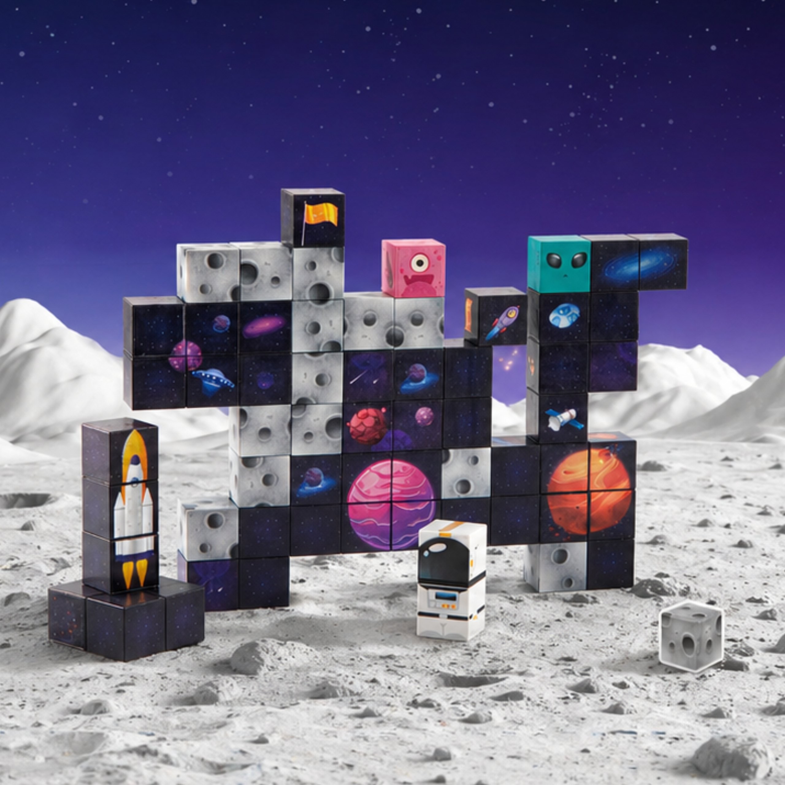 WOOPIE Magnetic Construction Cubes Cosmos 74 pcs. - Slika 3