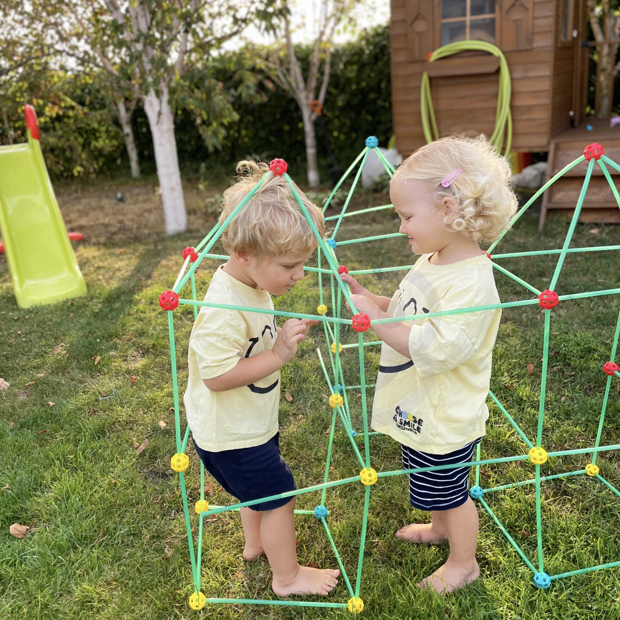 WOOPIE Big Blocks Construction Tent Set Straws Tubes 128 pcs. - Slika 3