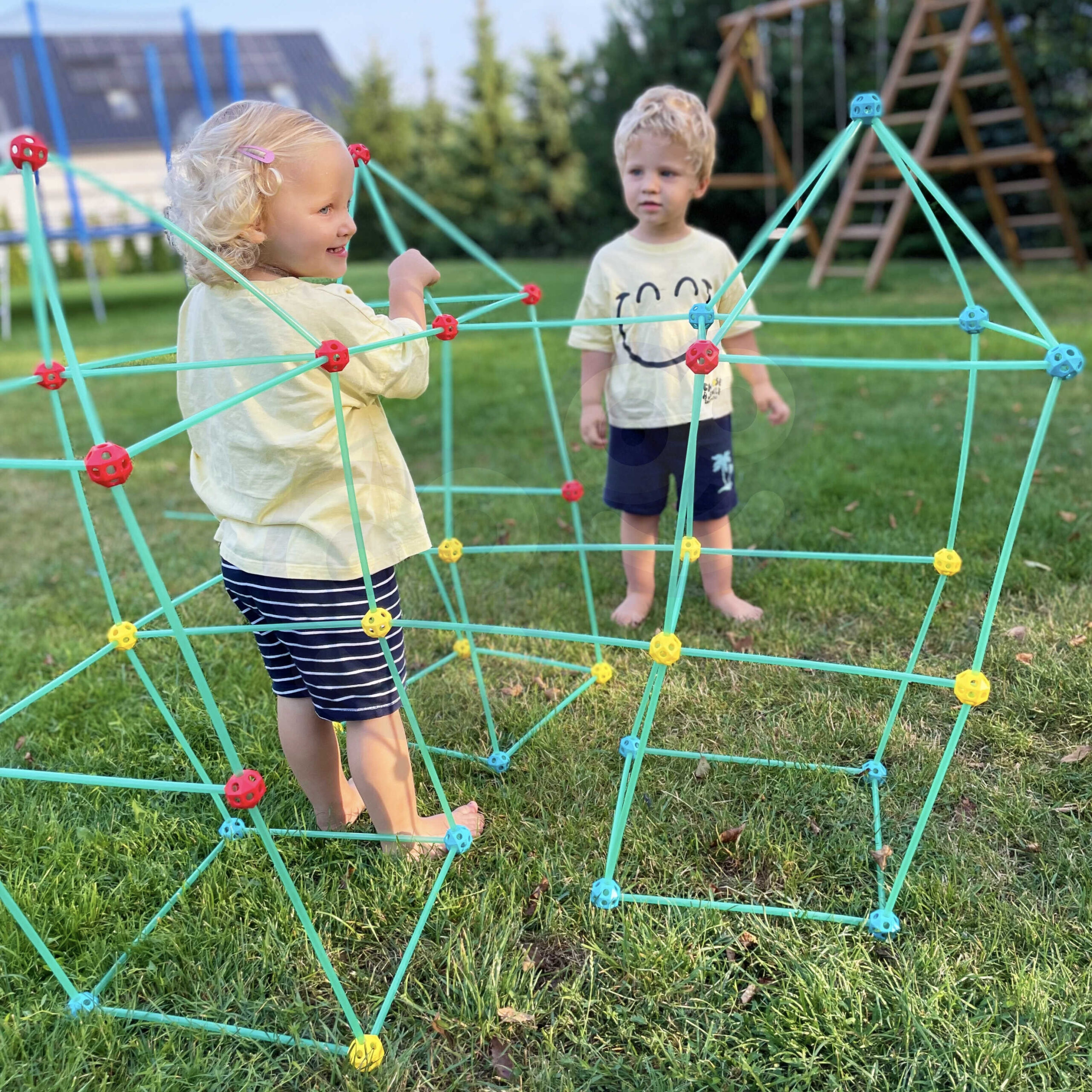 WOOPIE Big Blocks Construction Tent Set Straws Tubes 128 pcs. - Slika 4