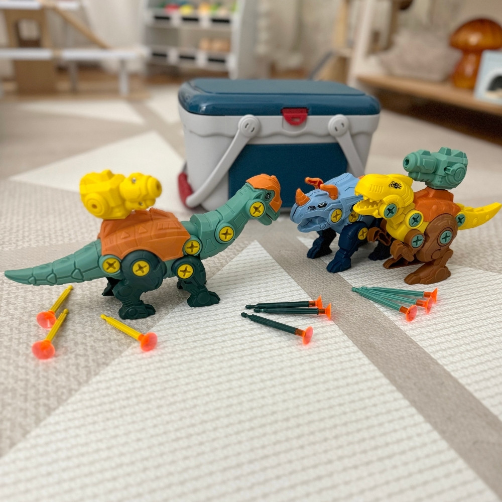 WOOPIE Dinosaurs to Screw 3-Piece Construction Set in a Box + Drill and Screwdriver - Slika 3
