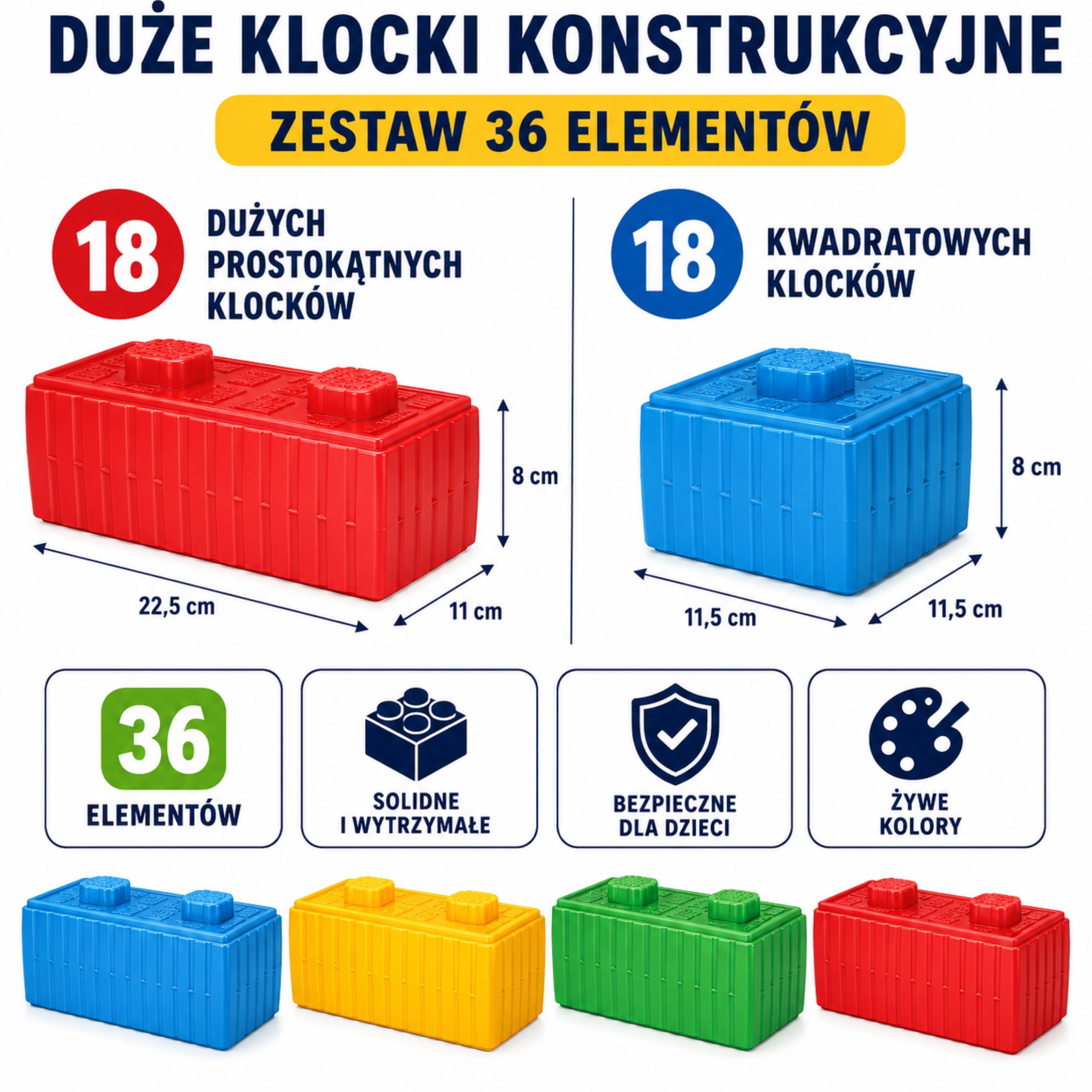 WOOPIE Construction Blocks XXL Set with Car 43 pcs. - Slika 7