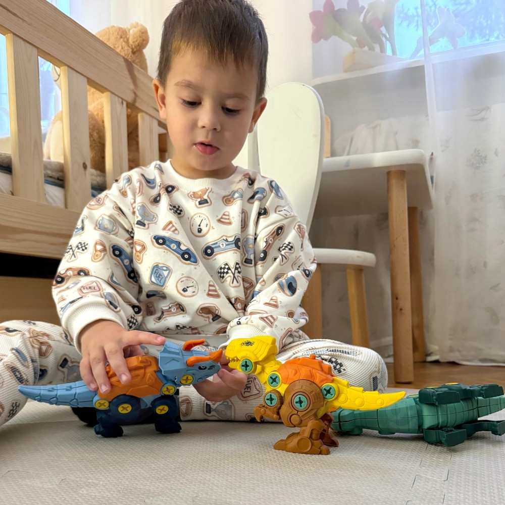WOOPIE Dinosaurs to Screw 3-Piece Construction Set in a Box + Drill and Screwdriver - Slika 4