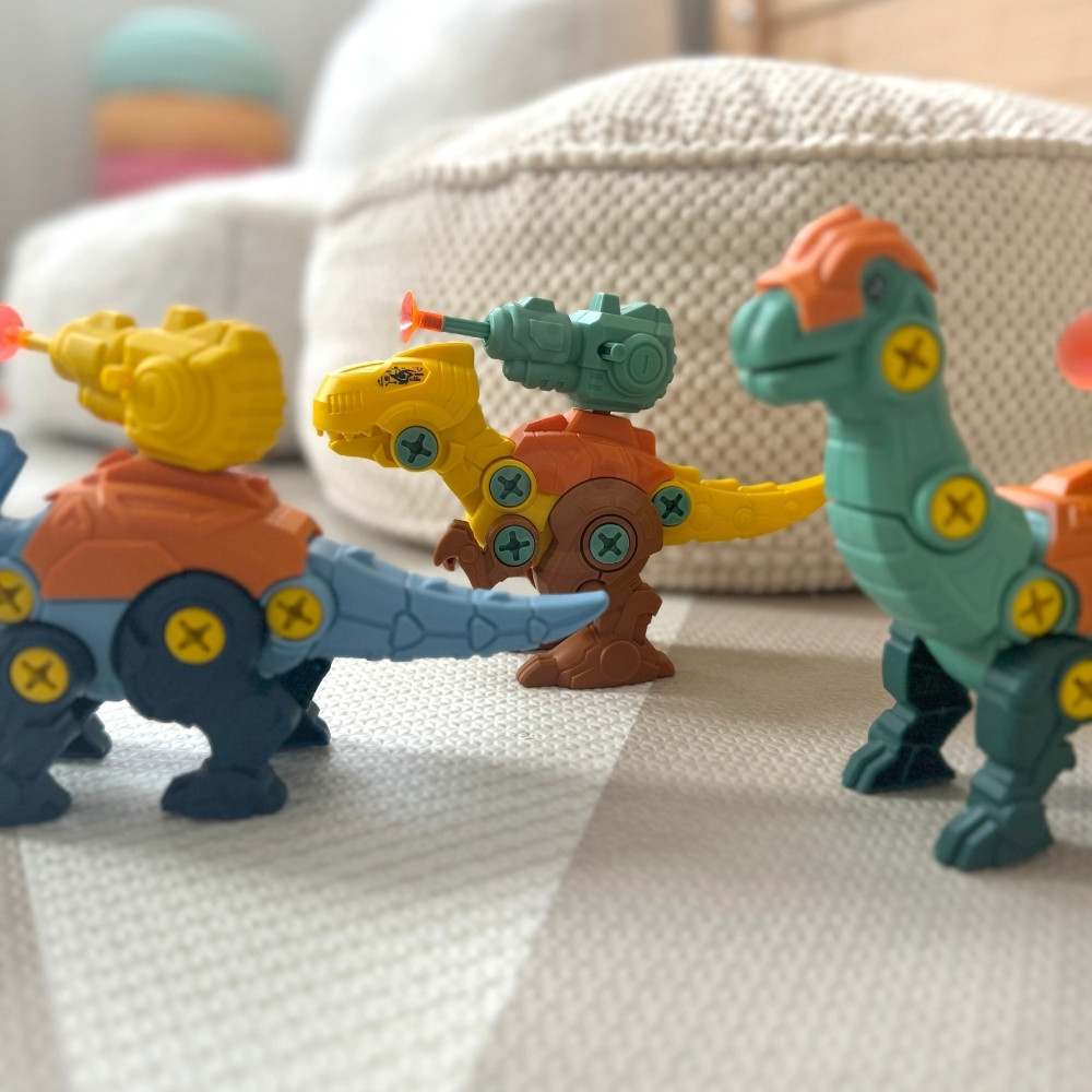 WOOPIE Dinosaurs to Screw 3-Piece Construction Set in a Box + Drill and Screwdriver - Slika 5