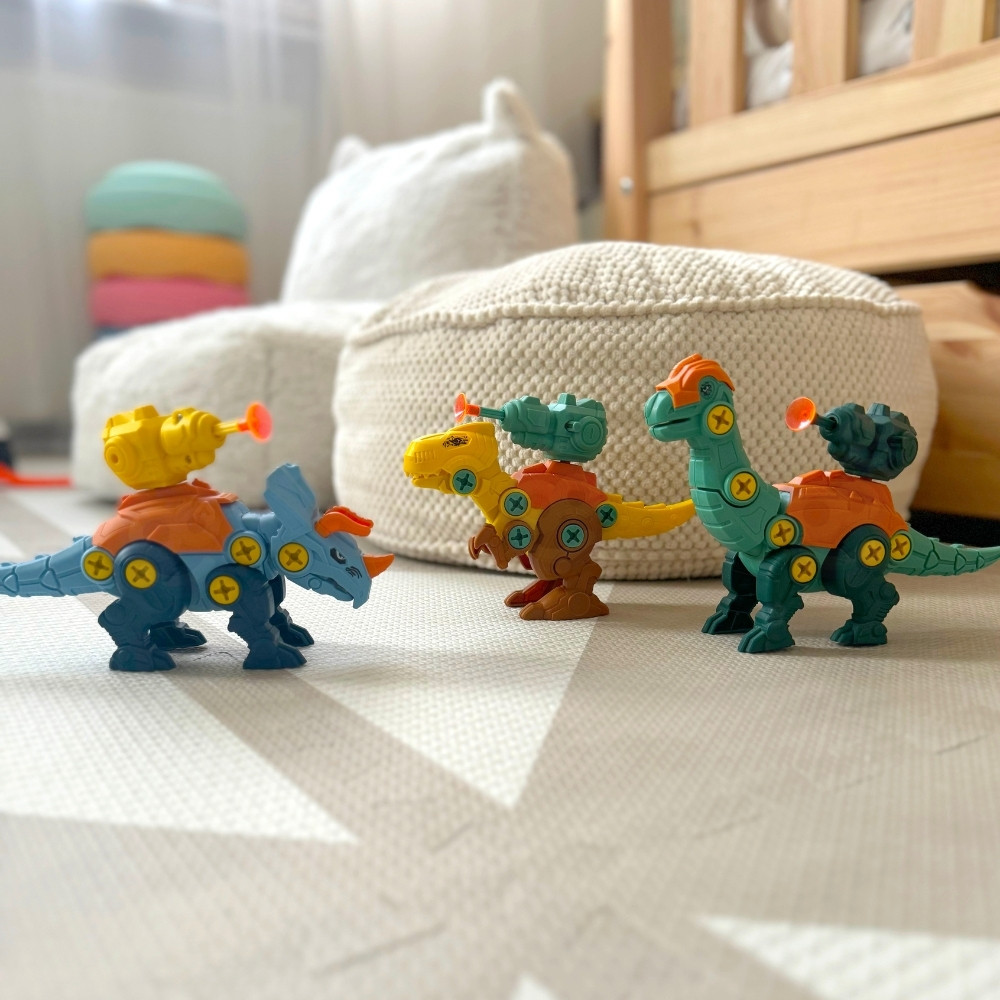 WOOPIE Dinosaurs to Screw 3-Piece Construction Set in a Box + Drill and Screwdriver - Slika 8