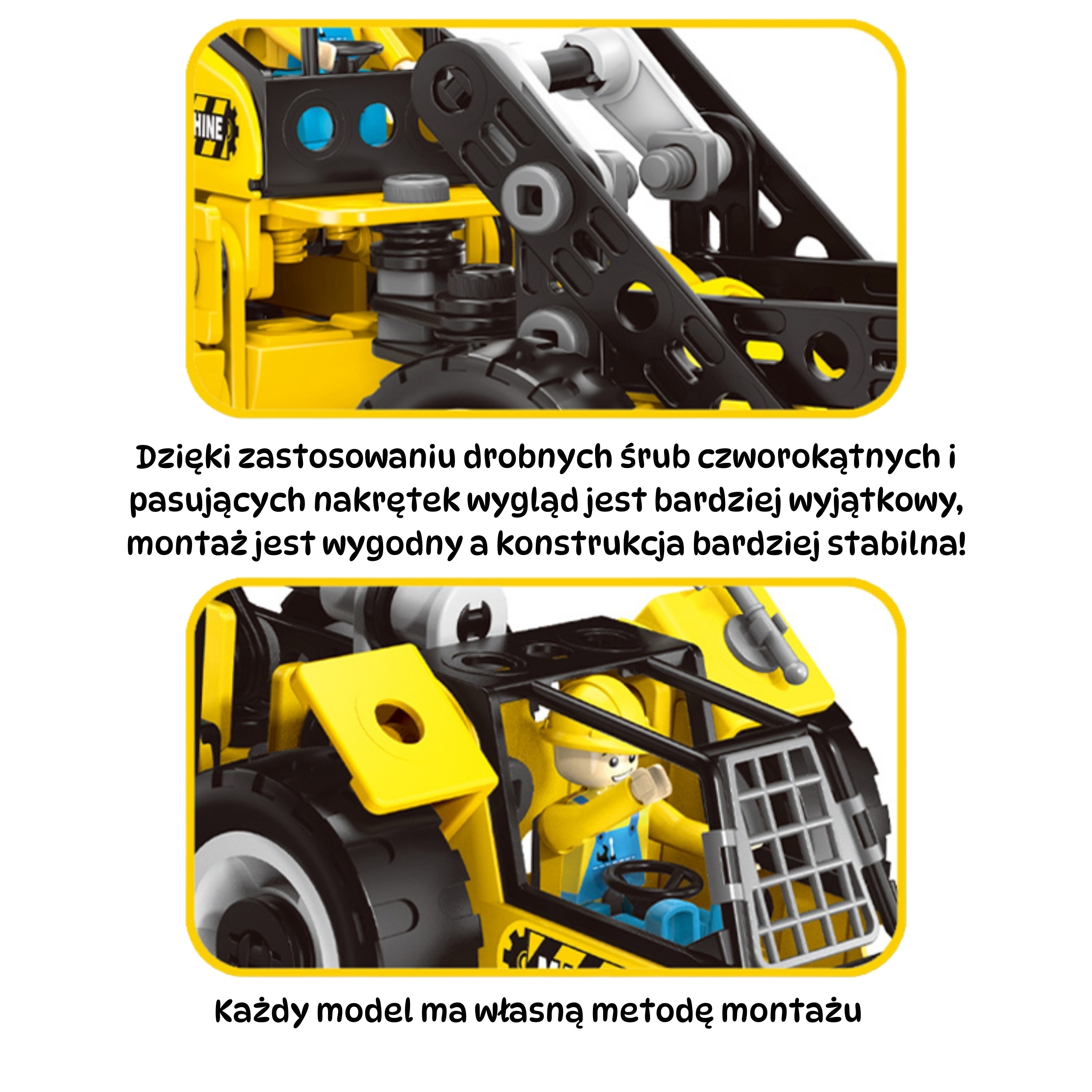 WOOPIE Construction Set STEAM Construction Vehicles 6in1 223 pcs. - Slika 8
