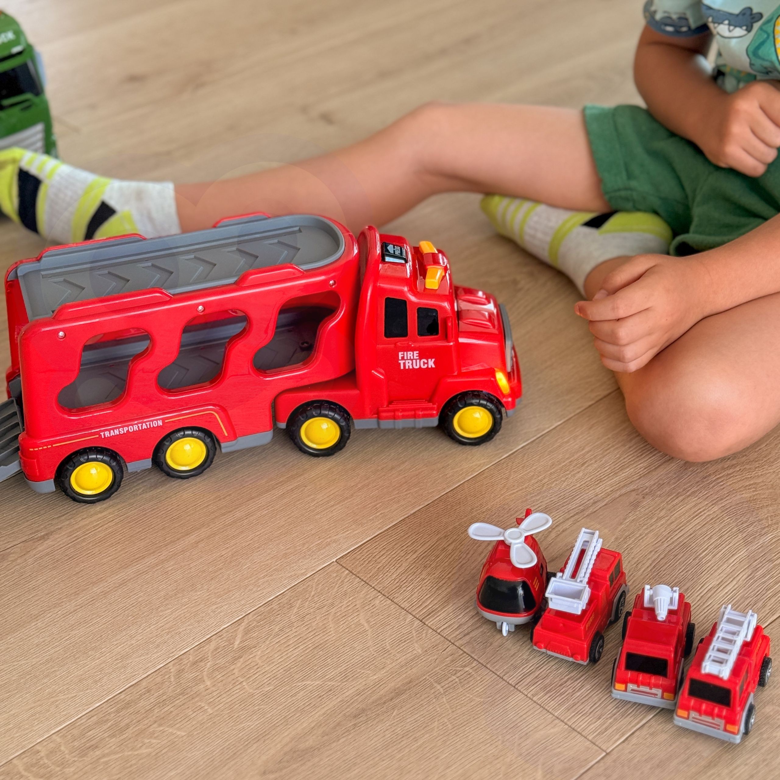 WOOPIE Road Tow Truck Set of 5 Cars - Fire Department - Slika 3