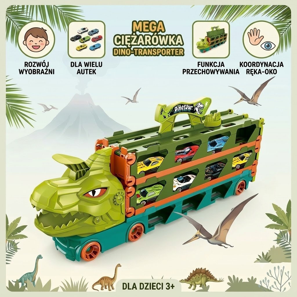 WOOPIE Toy Truck Dinosaur Track 2.1m for Cars - Slika 8