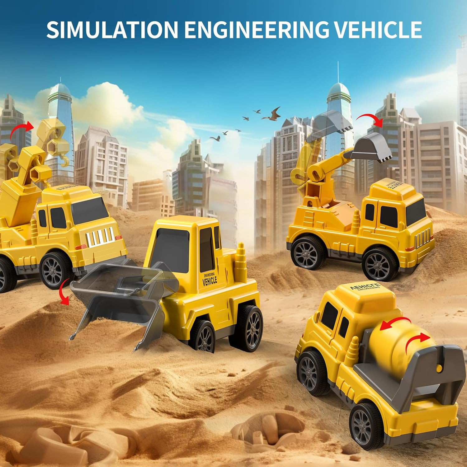 WOOPIE Road Tow Truck Set of 5 Cars - Roadside Assistance - Slika 7