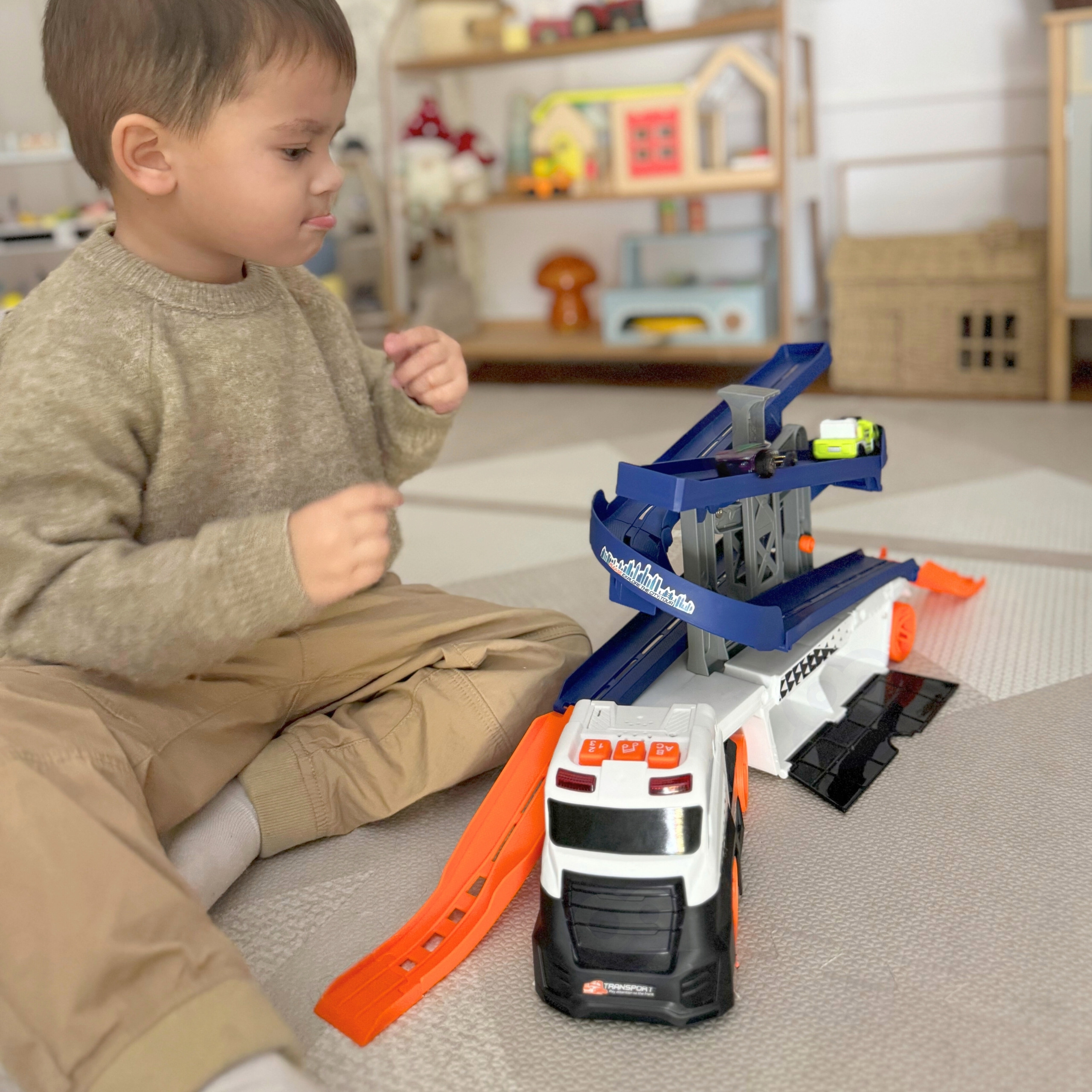 Woopie Parking Garage Track Transporter Truck Tow Truck Car XL - Slika 6