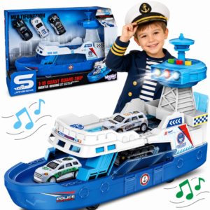 WOOPIE Interactive Police Patrol Boat – Scale 1:16 + 3 cars