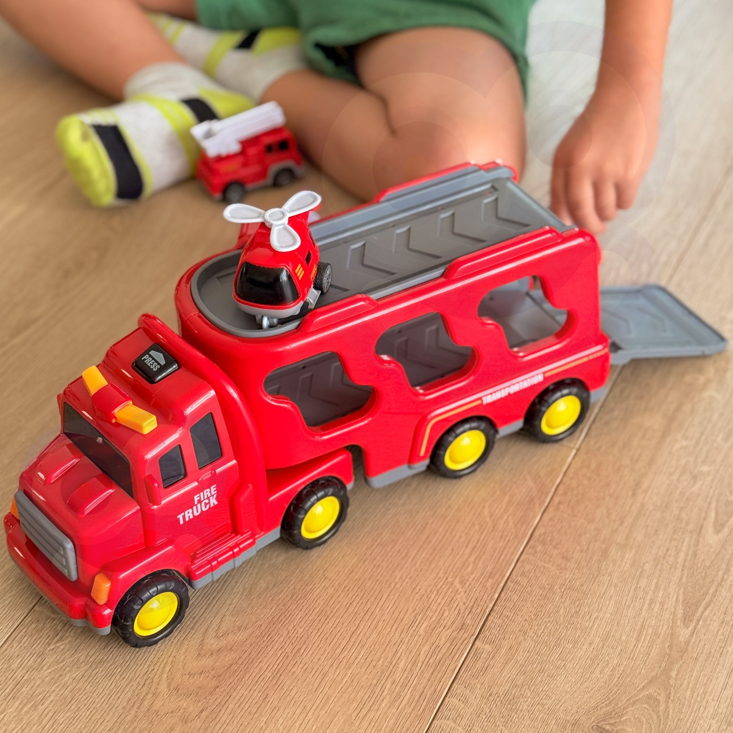 WOOPIE Road Tow Truck Set of 5 Cars - Fire Department - Slika 4