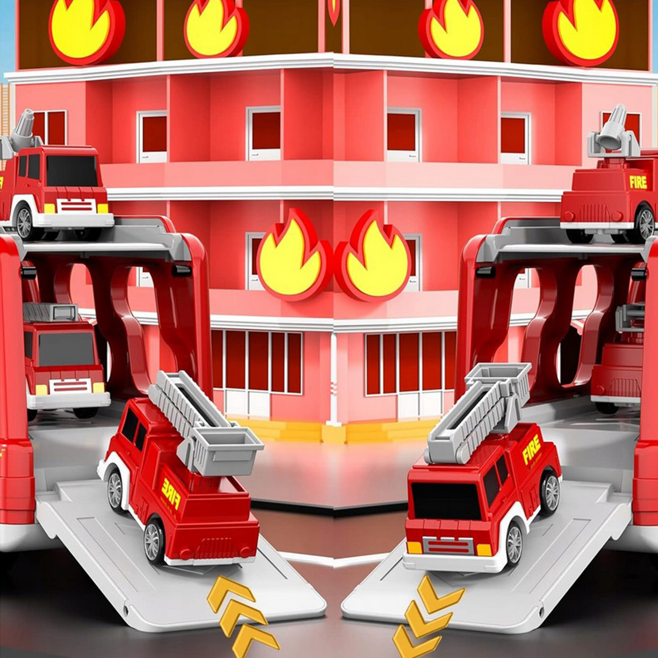 WOOPIE Road Tow Truck Set of 5 Cars - Fire Department - Slika 7