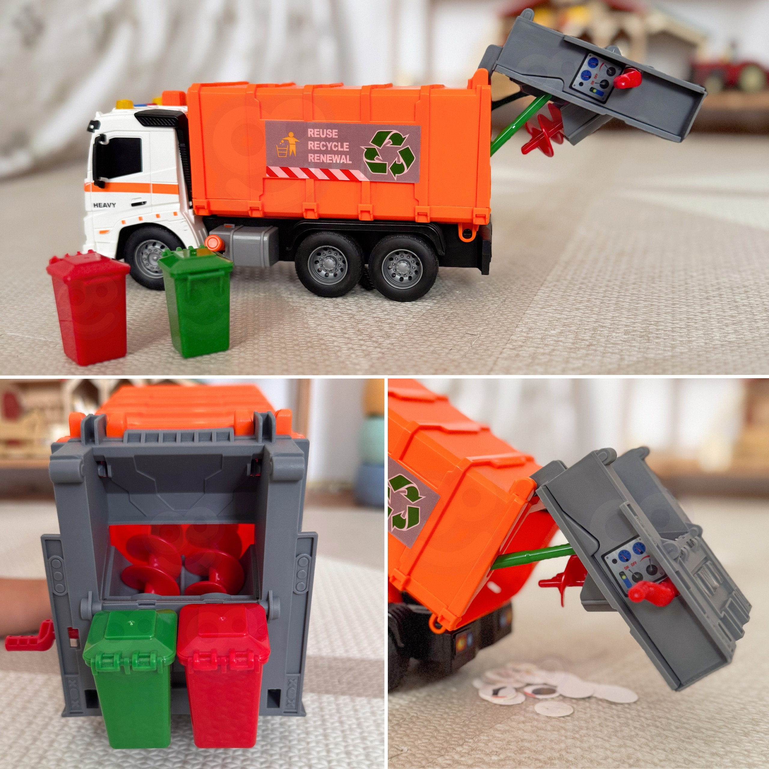 WOOPIE Interactive Garbage Truck Model 1:16 Scale with Sound and Light Effects - Slika 4