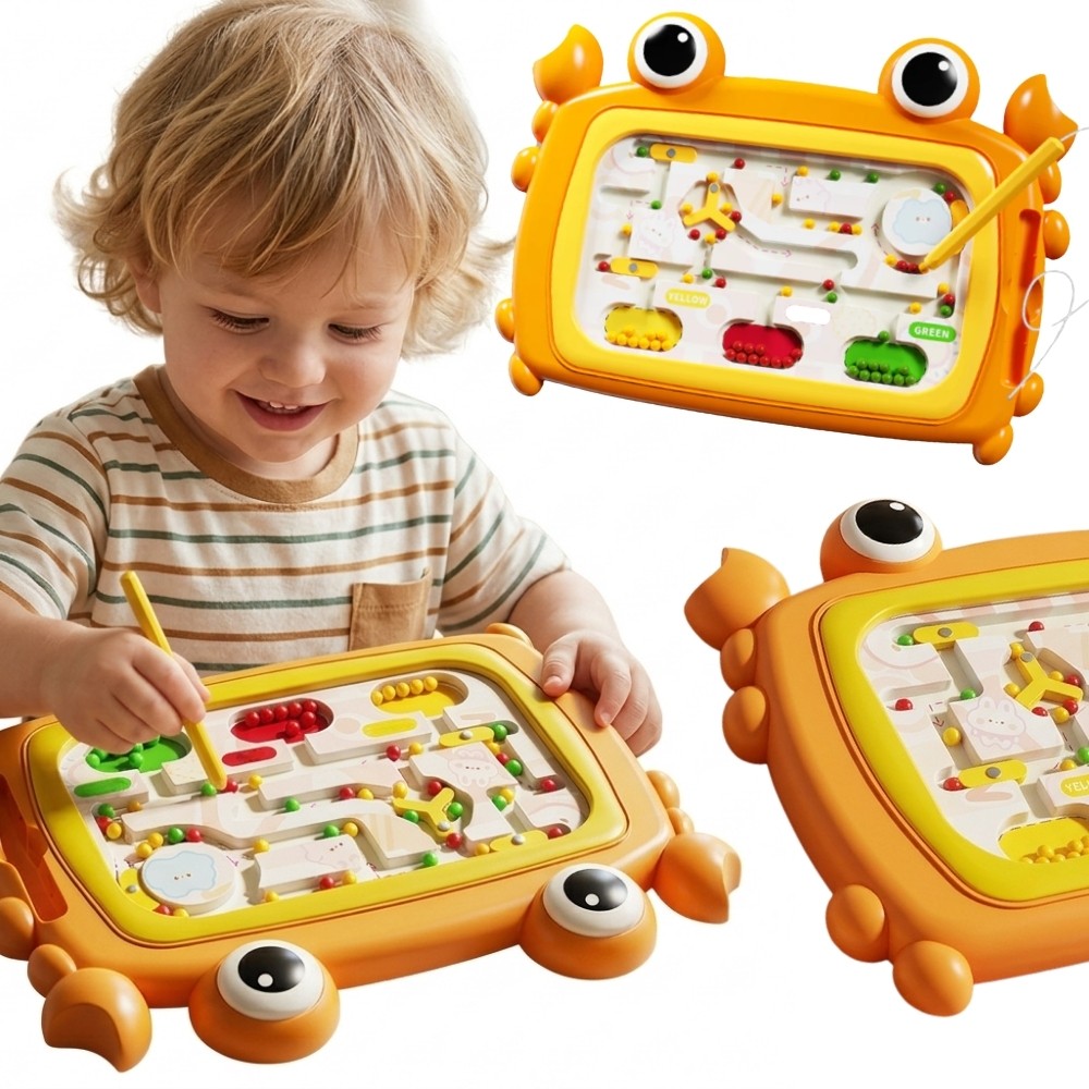 WOOPIE Montessori magnetska ploča Crab Maze Orange