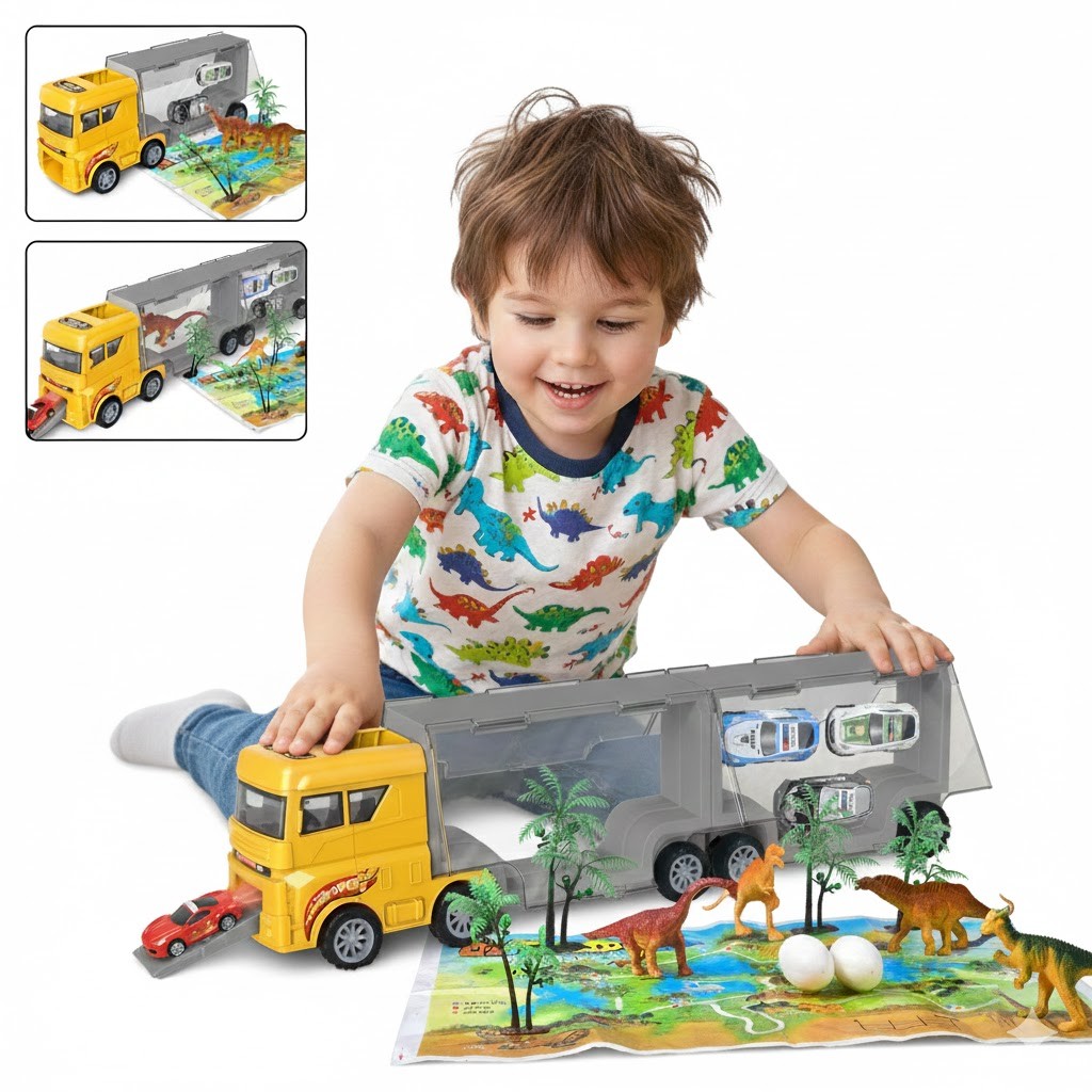 WOOPIE Truck Transporter 2in1 Dinosaur Set + Model - Slika 5