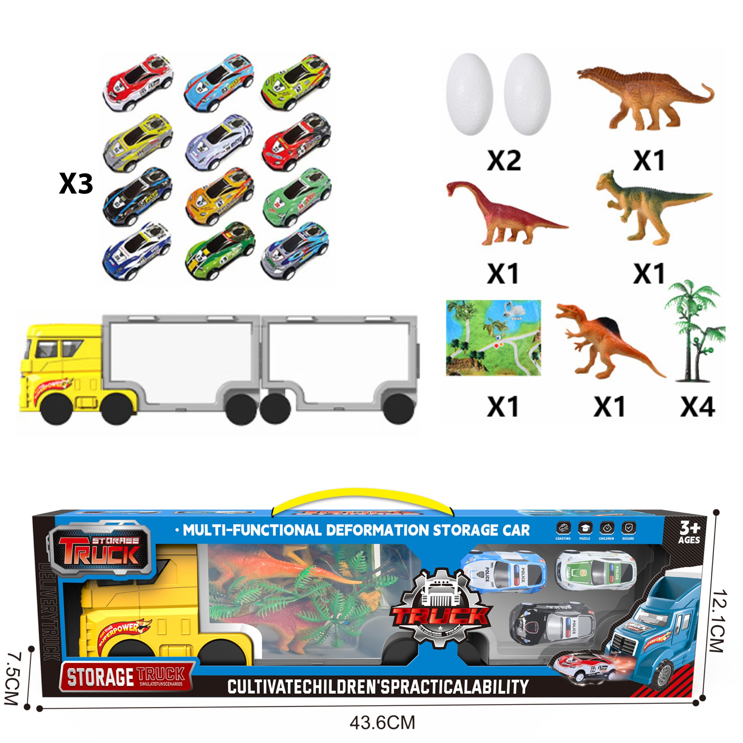 WOOPIE Truck Transporter 2in1 Dinosaur Set + Model - Slika 6