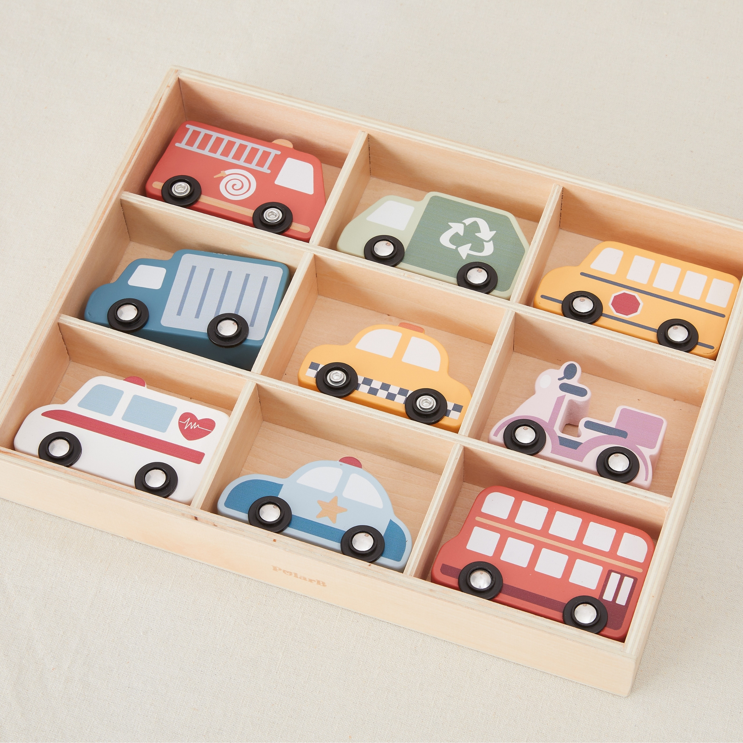 VIGA Wooden Set of Colorful City Vehicles 9 pcs. - Slika 4