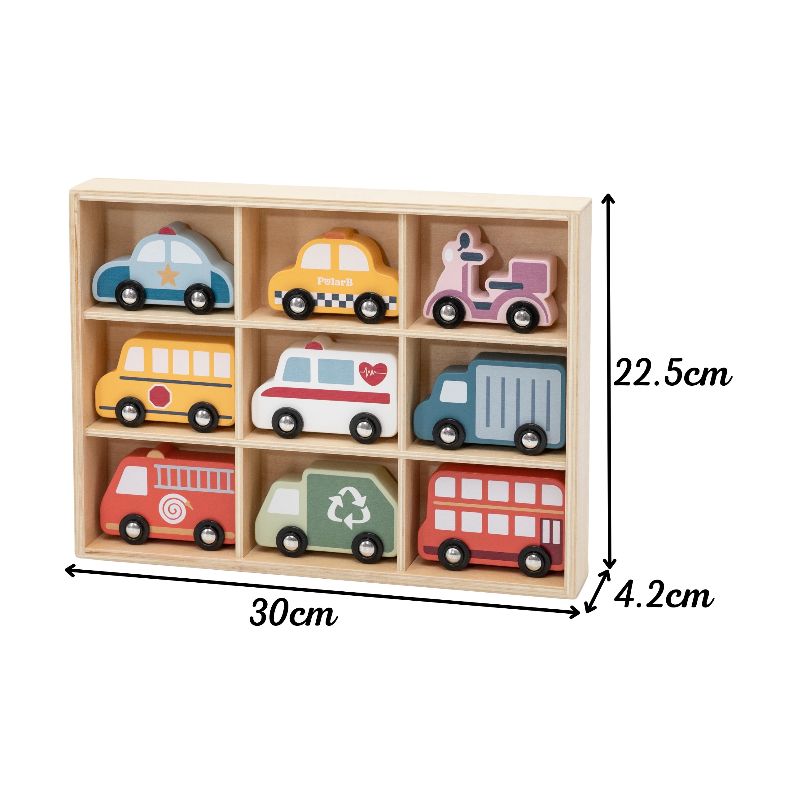 VIGA Wooden Set of Colorful City Vehicles 9 pcs. - Slika 7