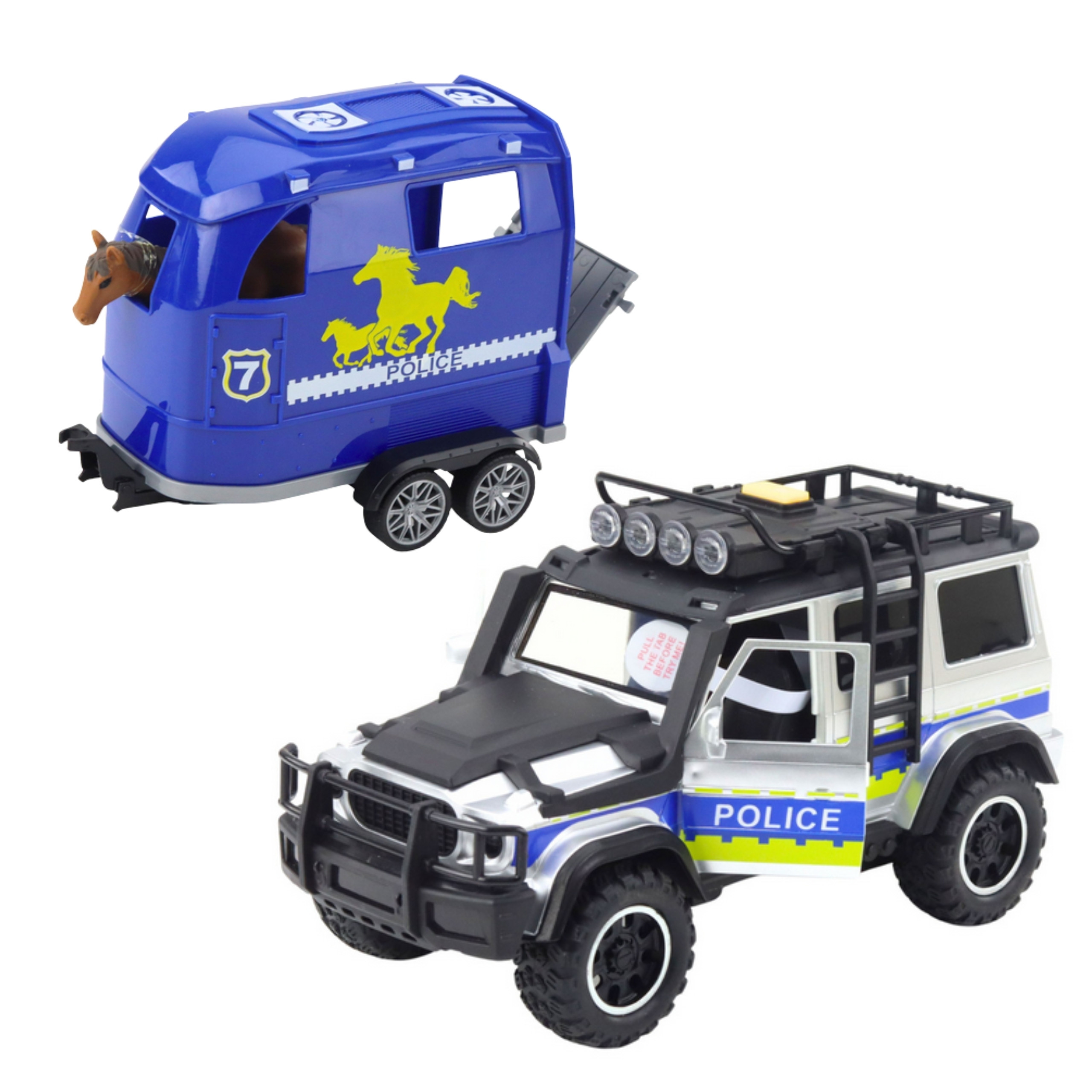 WOOPIE Police Off-Road Vehicle with Horse Trailer Set - Slika 5