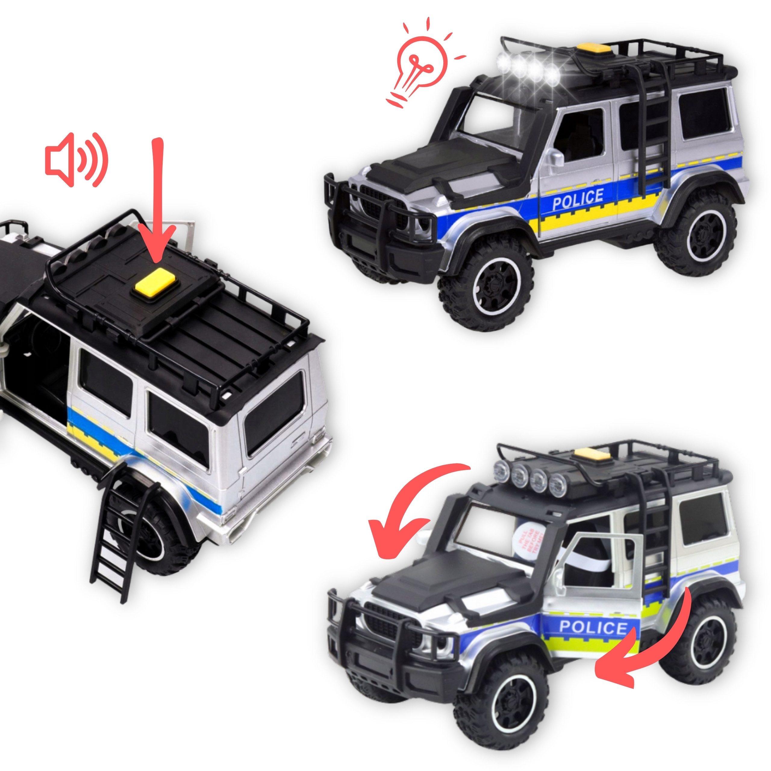 WOOPIE Police Off-Road Vehicle with Horse Trailer Set - Slika 6