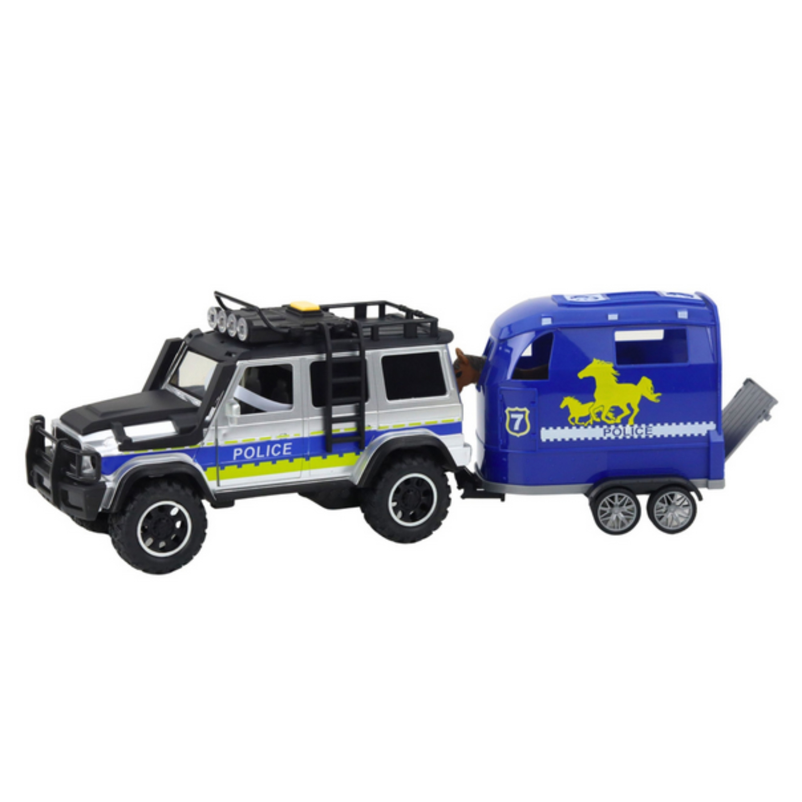 WOOPIE Police Off-Road Vehicle with Horse Trailer Set - Slika 7