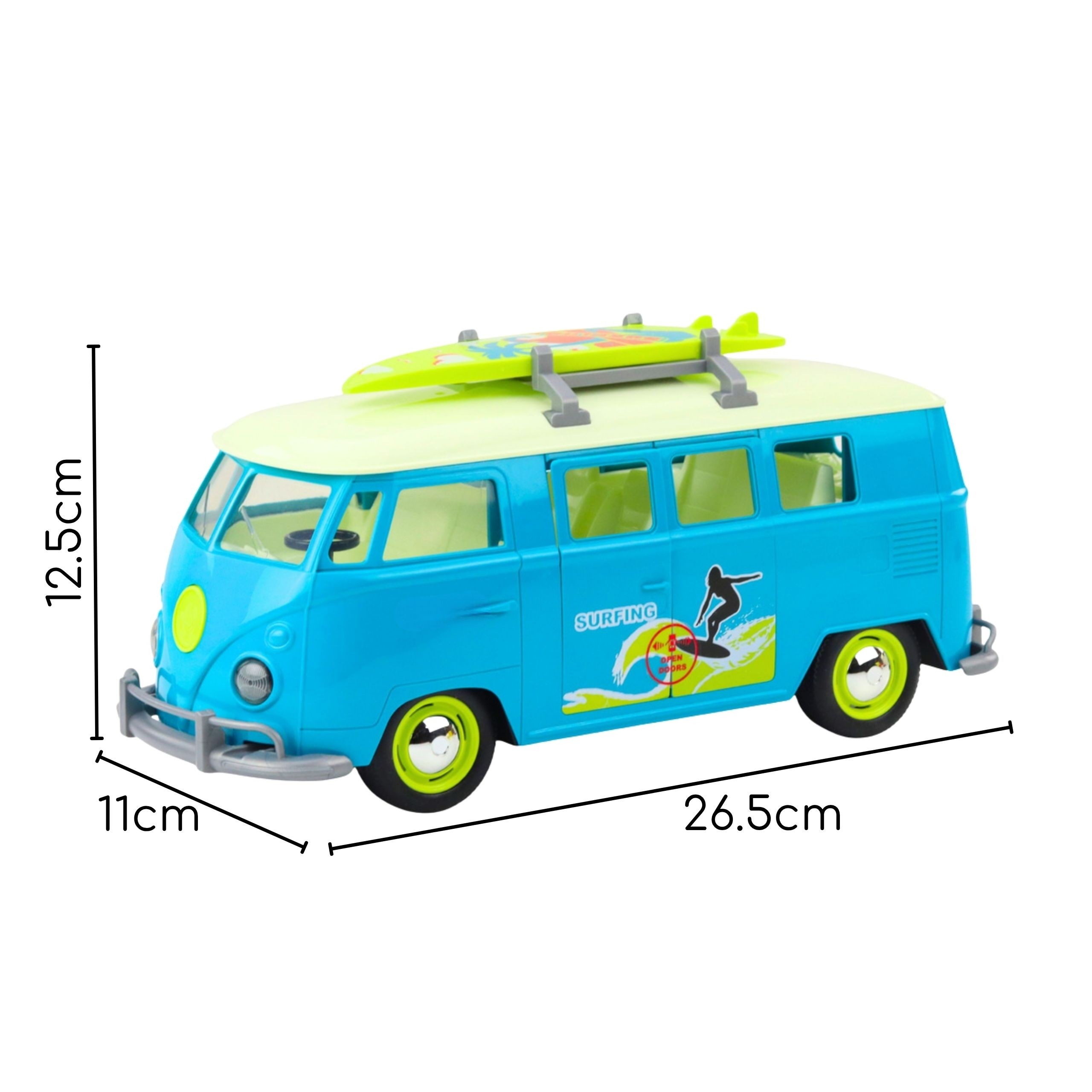 WOOPIE Classic Surf Bus Car with Lights and Sound Model 1:14 - Slika 8