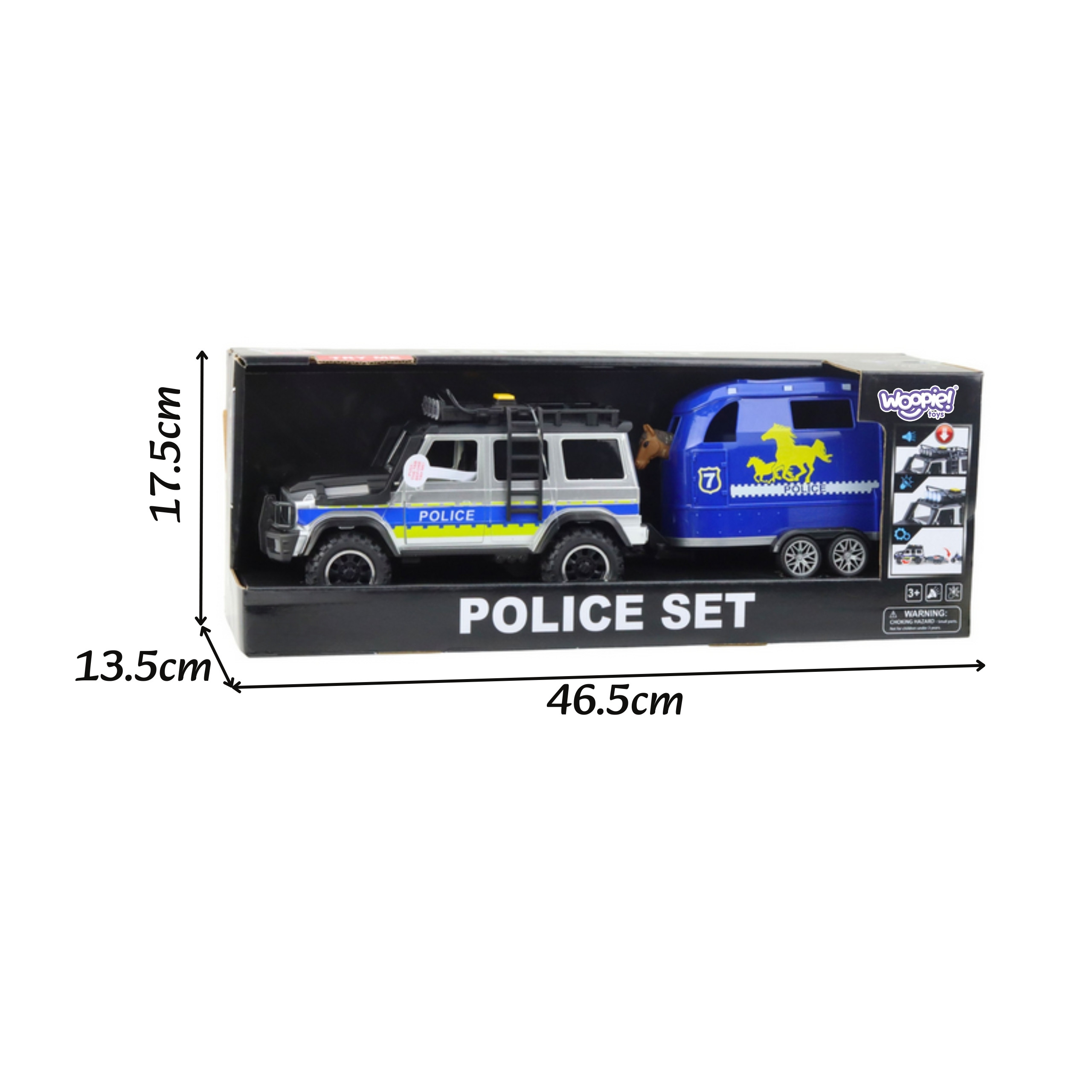WOOPIE Police Off-Road Vehicle with Horse Trailer Set - Slika 8