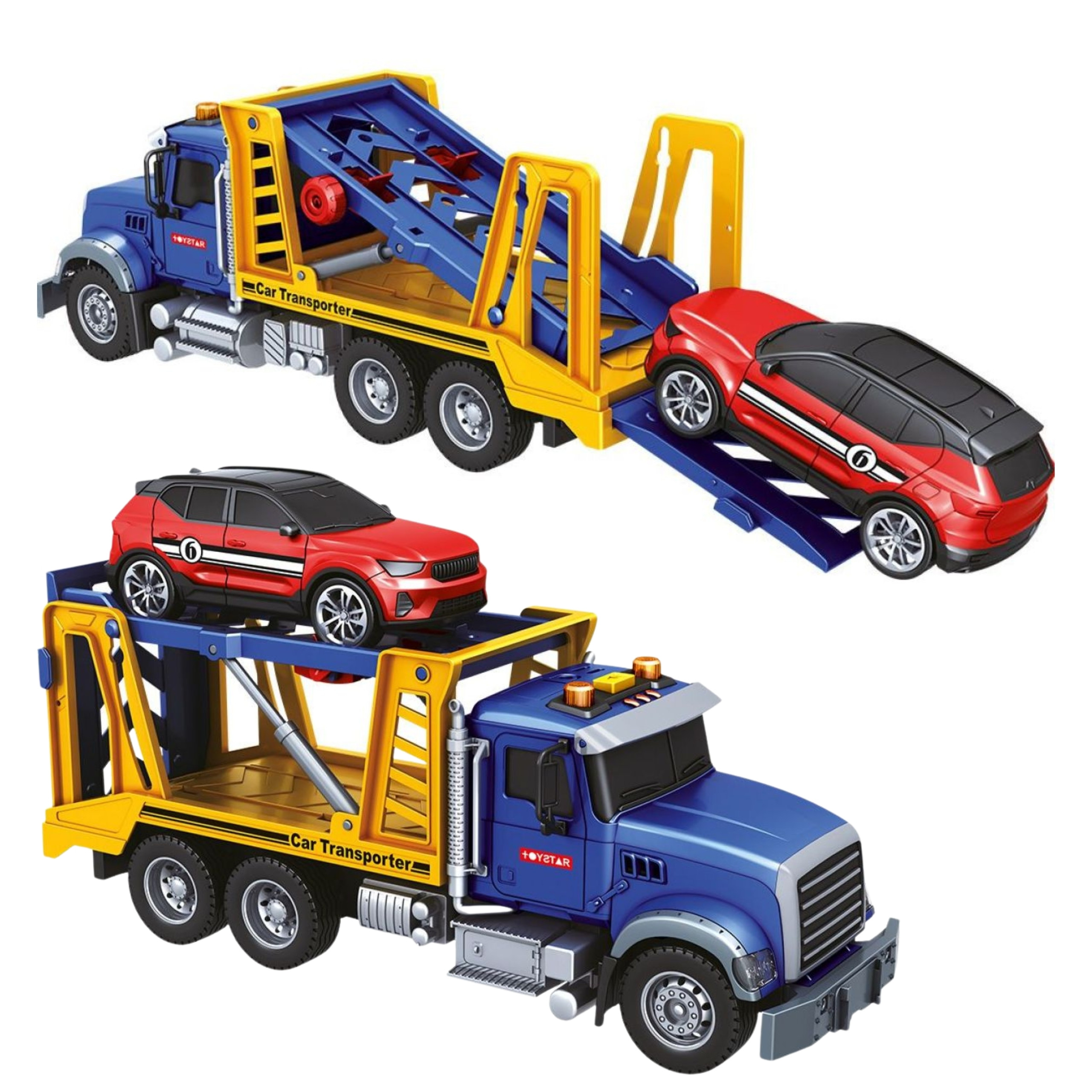 WOOPIE Tow Truck Transporter with Car Light Sound Scale 1:14 - Slika 5