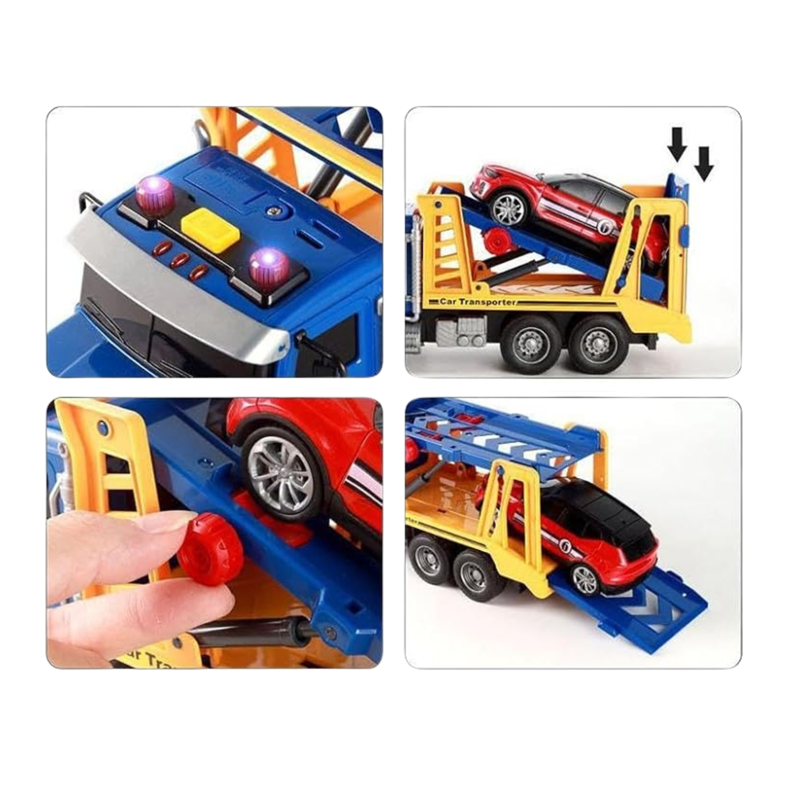 WOOPIE Tow Truck Transporter with Car Light Sound Scale 1:14 - Slika 6