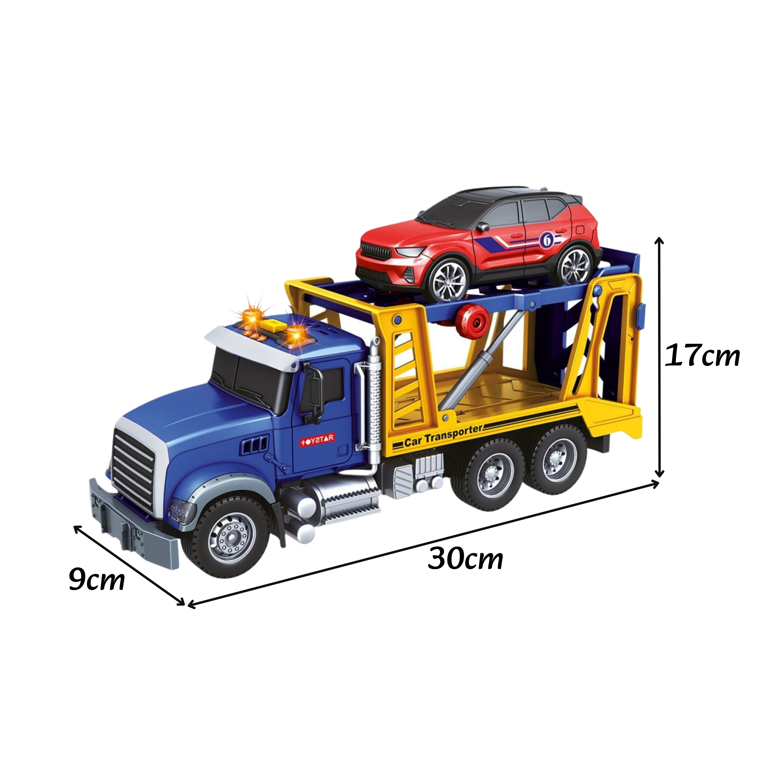 WOOPIE Tow Truck Transporter with Car Light Sound Scale 1:14 - Slika 8