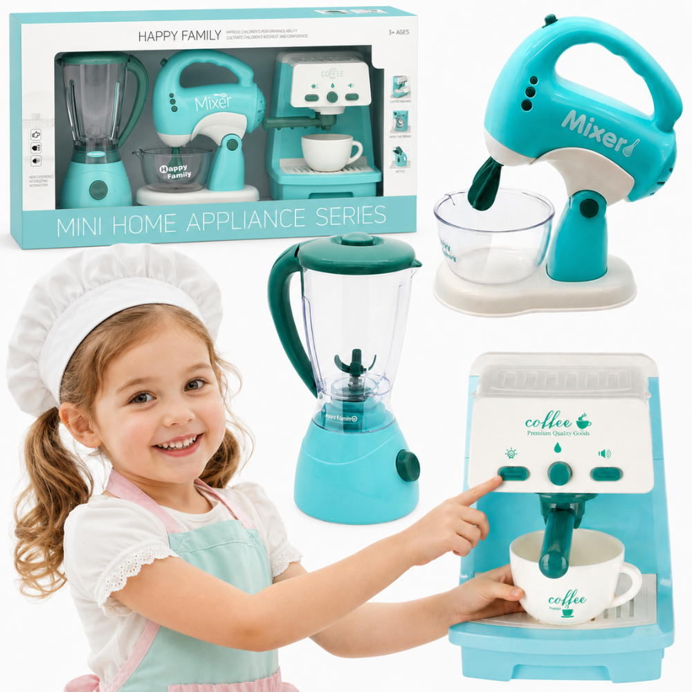 WOOPIE 3-in-1 Household Appliances Set: Coffee Maker, Mixer, Blender, Sound and Light Effects