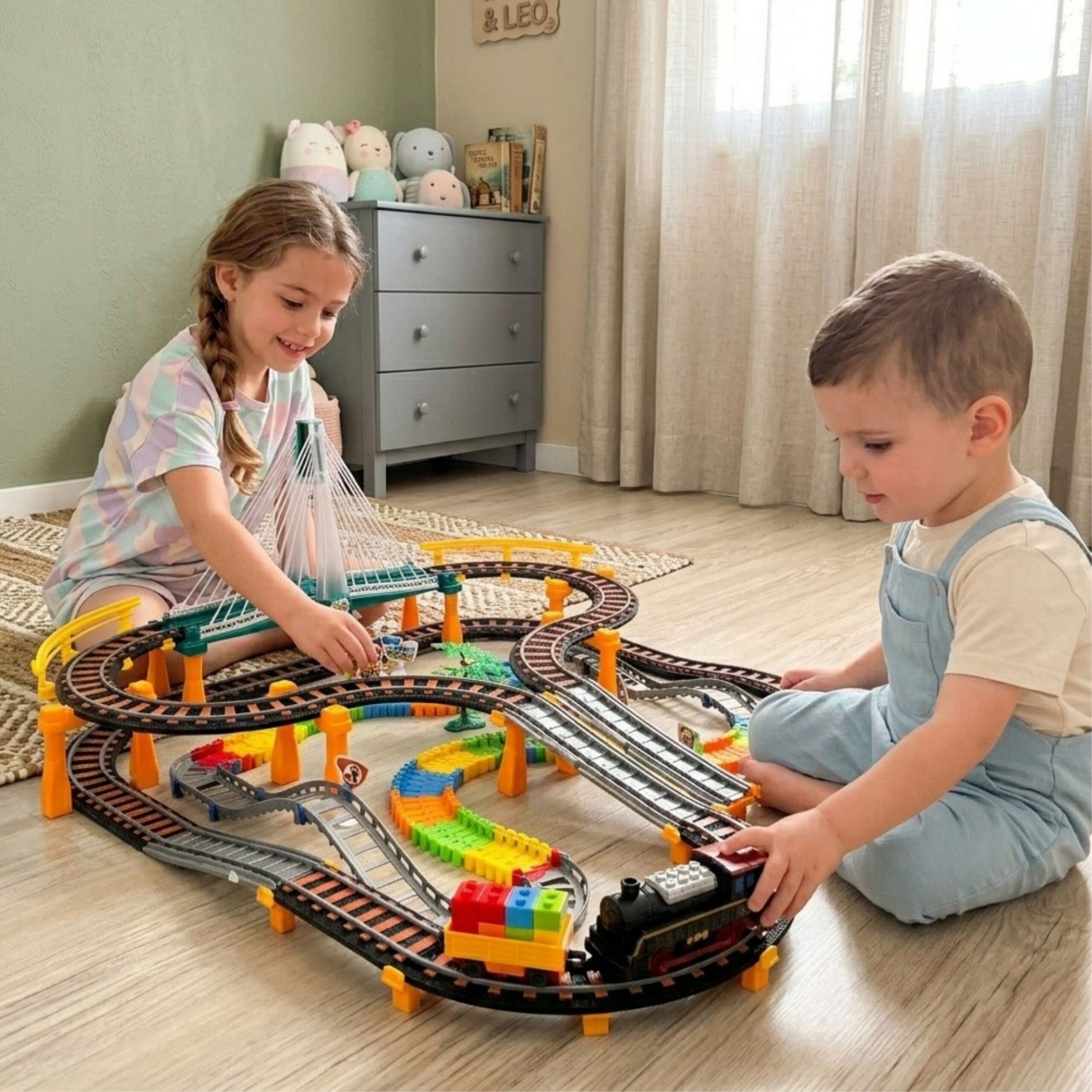 WOOPIE Electric Train Race Track 2in1 Train Viaduct Car XXL 192 pcs. - Slika 3