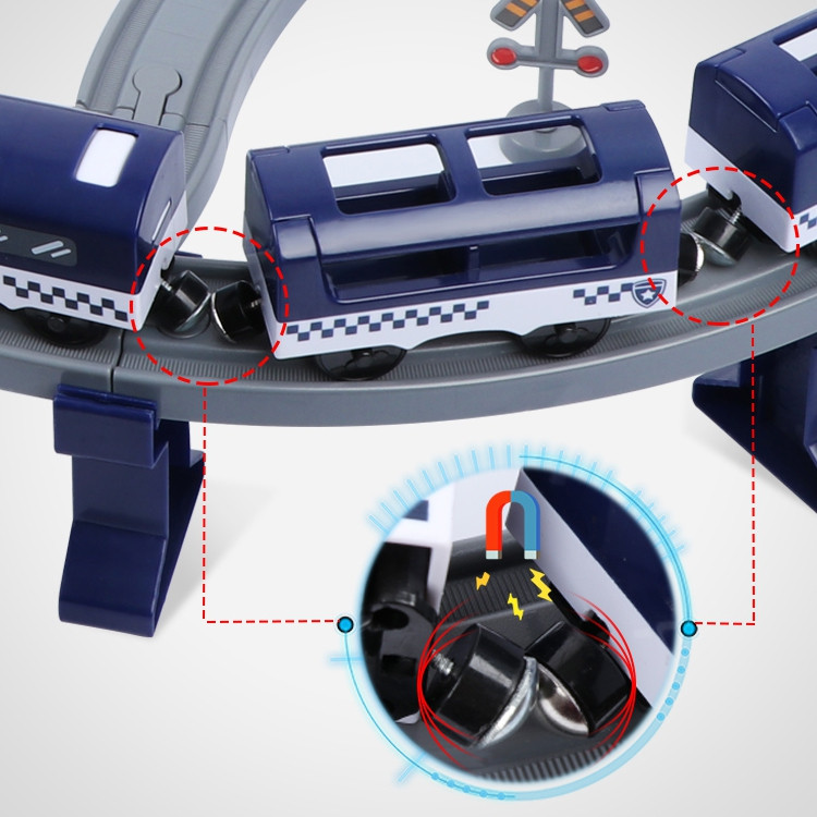 WOOPIE Electric Train Car Track Police Station Helicopter Cars 92 pcs. - Slika 8