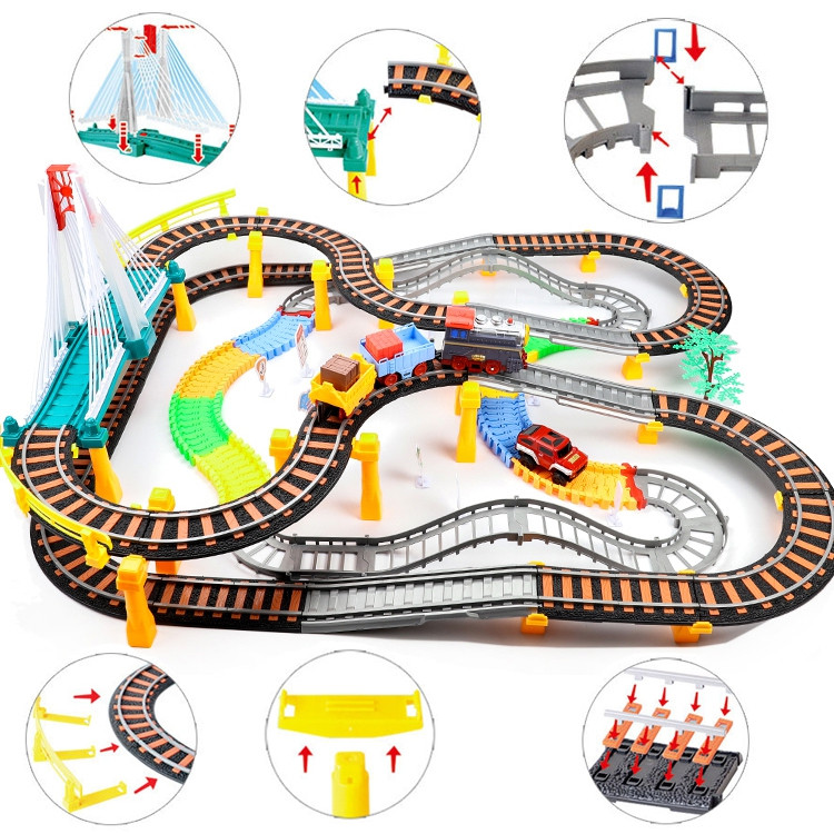 WOOPIE Electric Train Race Track 2in1 Train Viaduct Car XXL 192 pcs. - Slika 4