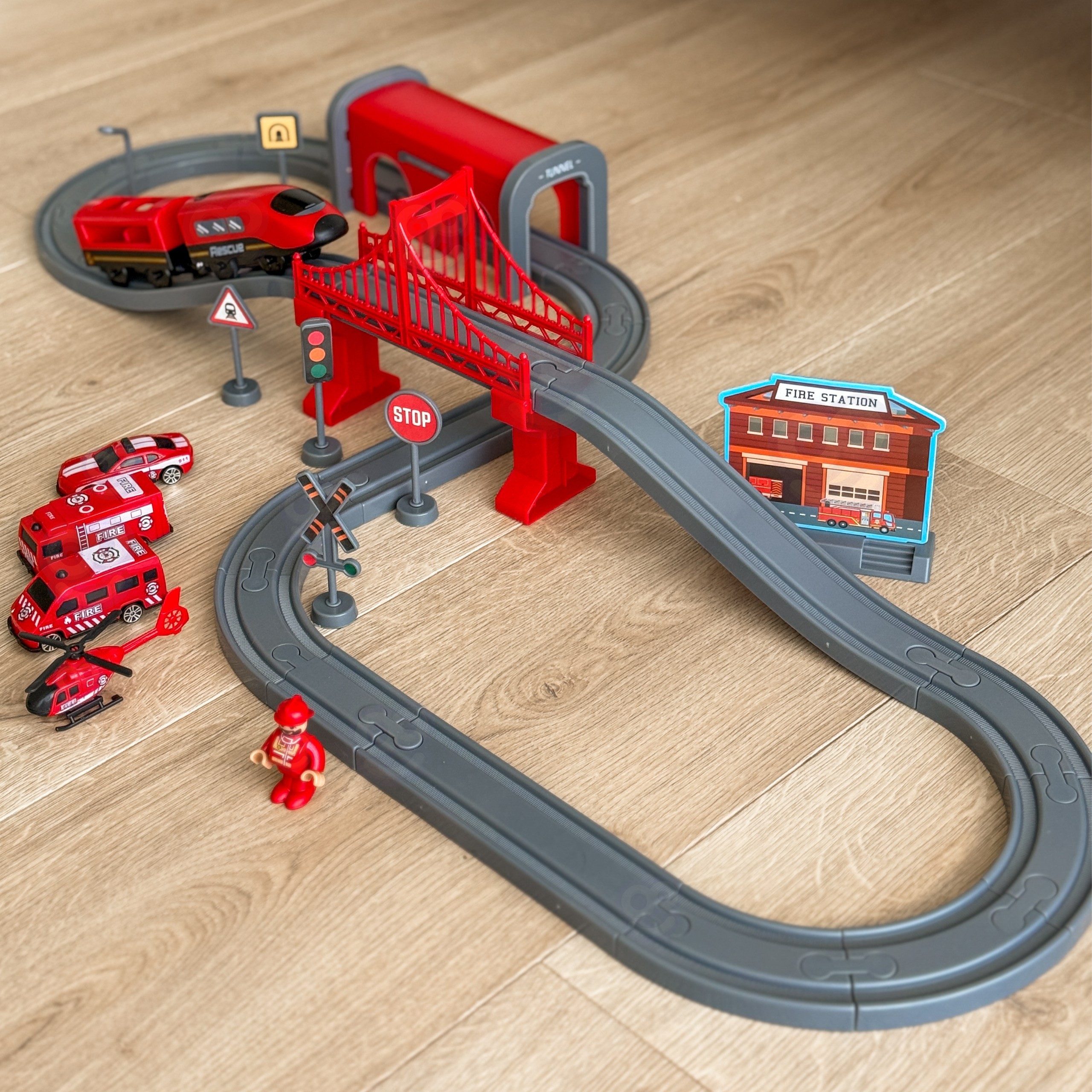 WOOPIE Pendolino Electric Train Set Fire Department 66pcs. - Slika 3