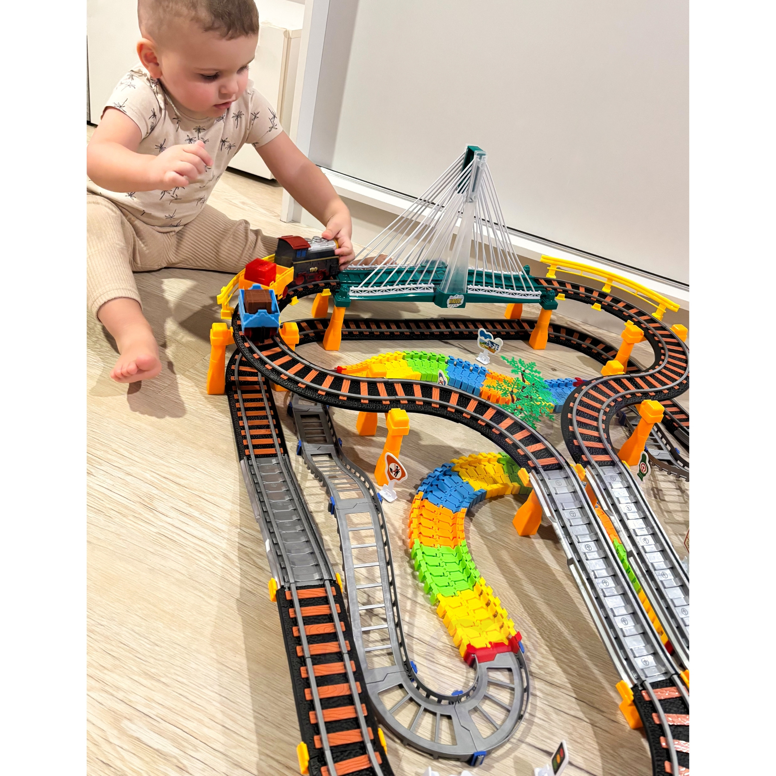 WOOPIE Electric Train Race Track 2in1 Train Viaduct Car XXL 192 pcs. - Slika 8