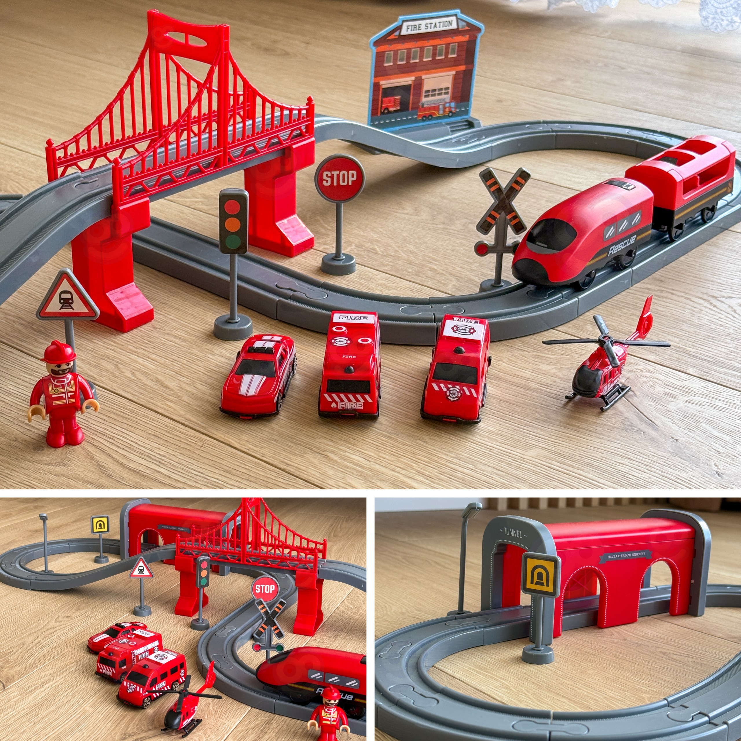 WOOPIE Pendolino Electric Train Set Fire Department 66pcs. - Slika 5