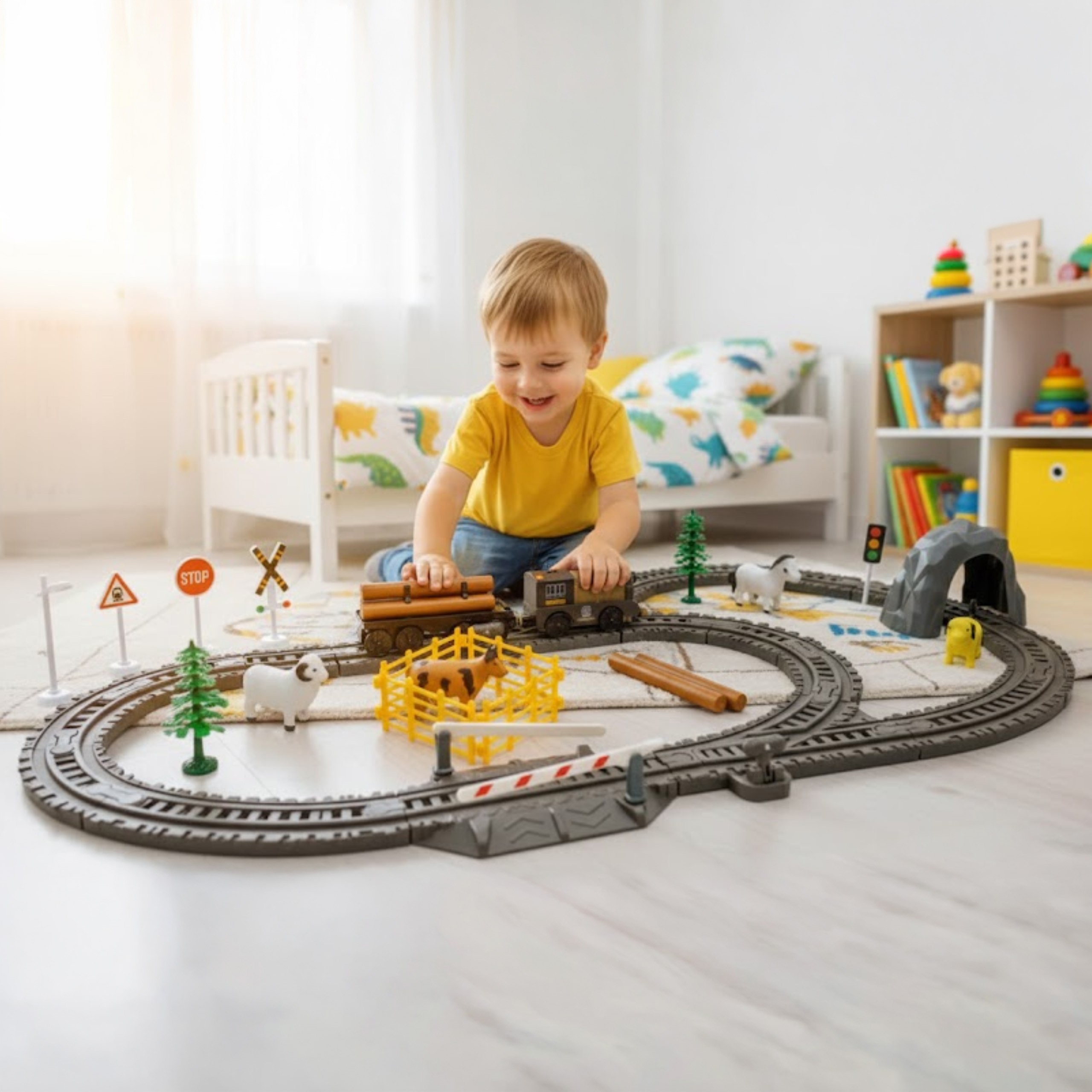 WOOPIE Electric Train Locomotive Retro Farm Track XL 66 el. - Slika 3