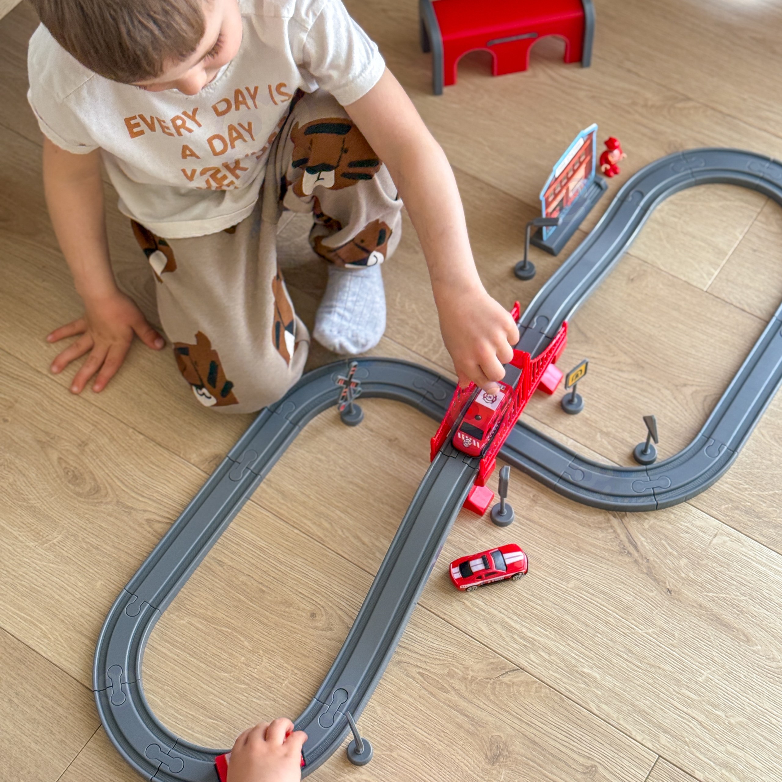 WOOPIE Pendolino Electric Train Set Fire Department 66pcs. - Slika 6