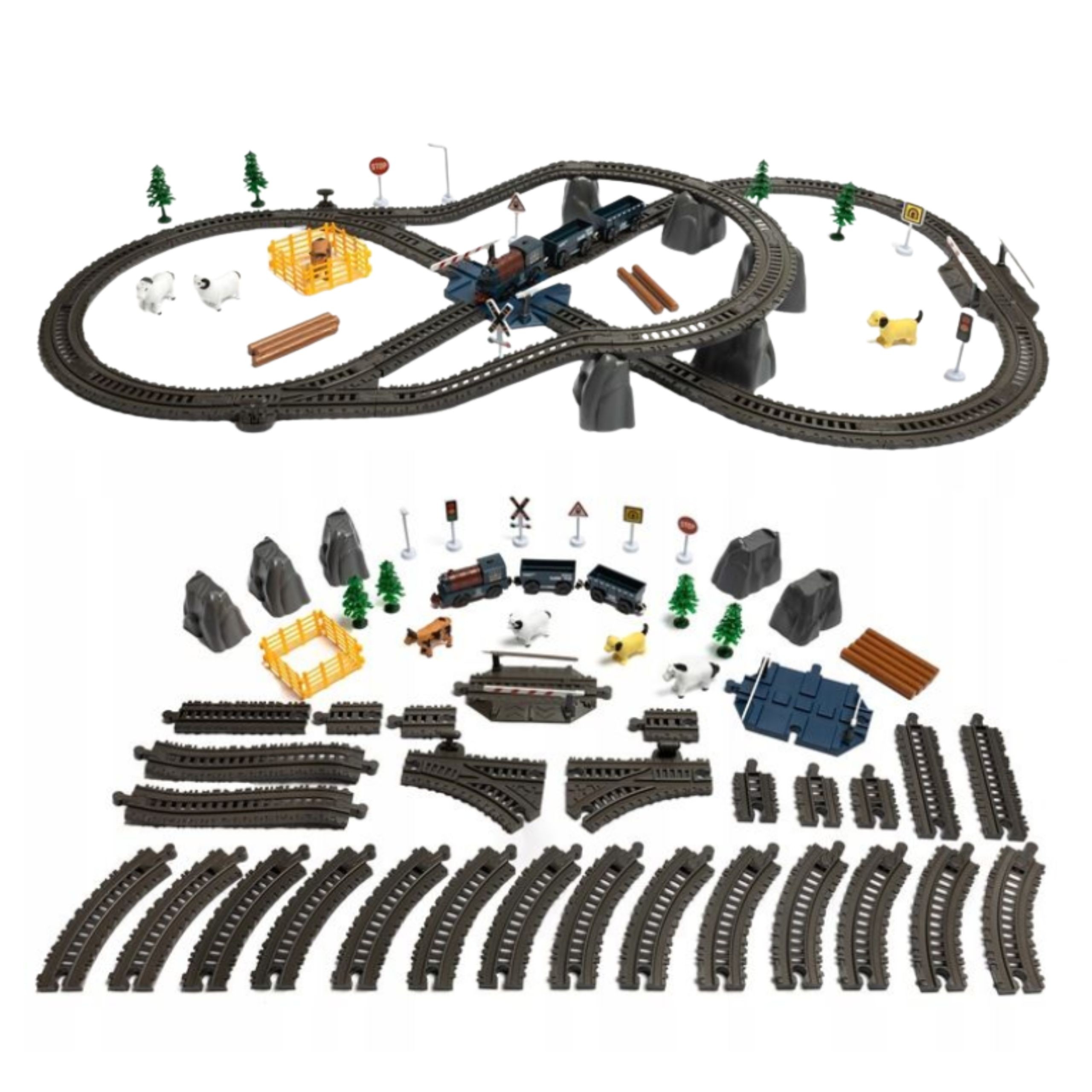 WOOPIE Electric Train Freight Locomotive XXL Track 90 pcs. - Slika 5