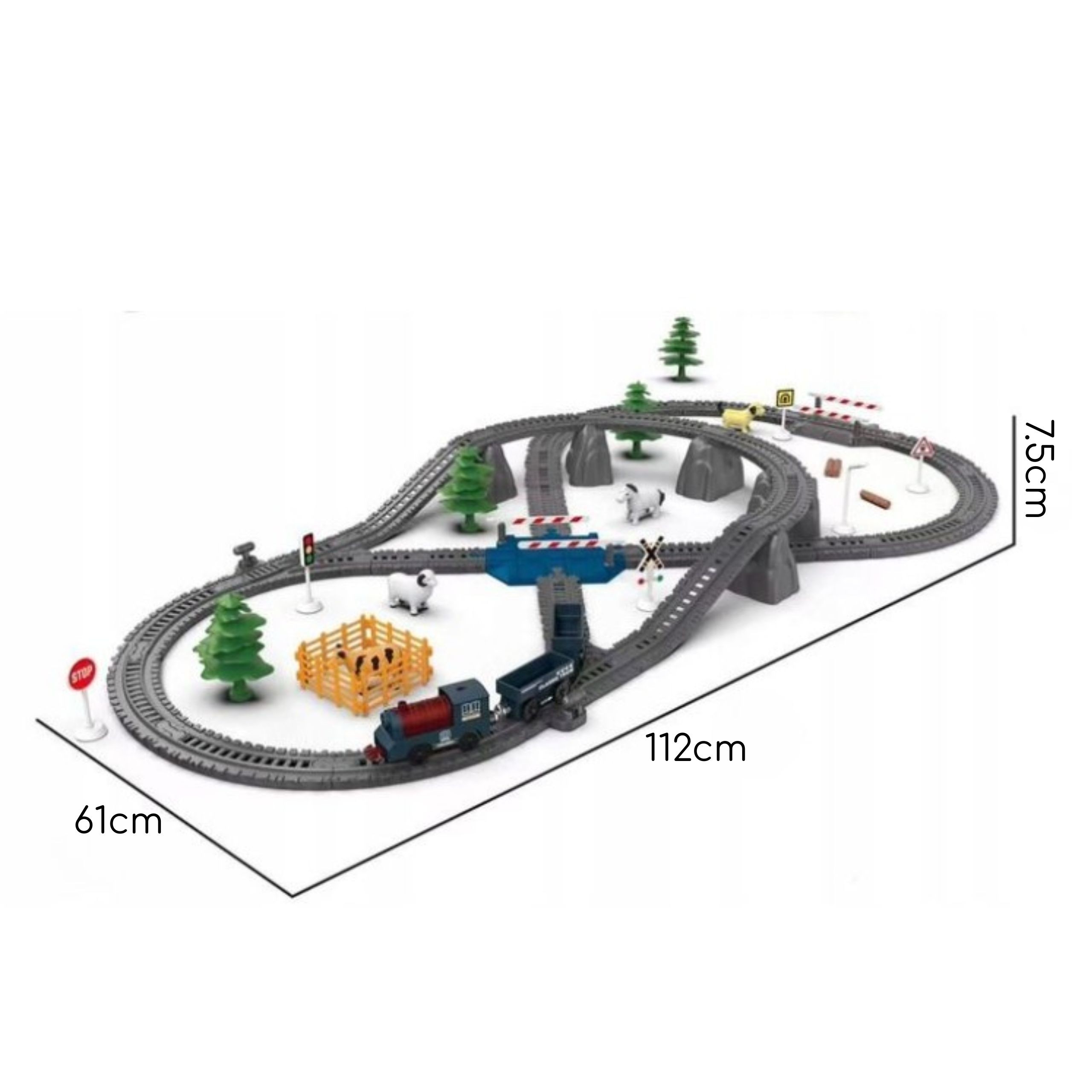 WOOPIE Electric Train Freight Locomotive XXL Track 90 pcs. - Slika 7