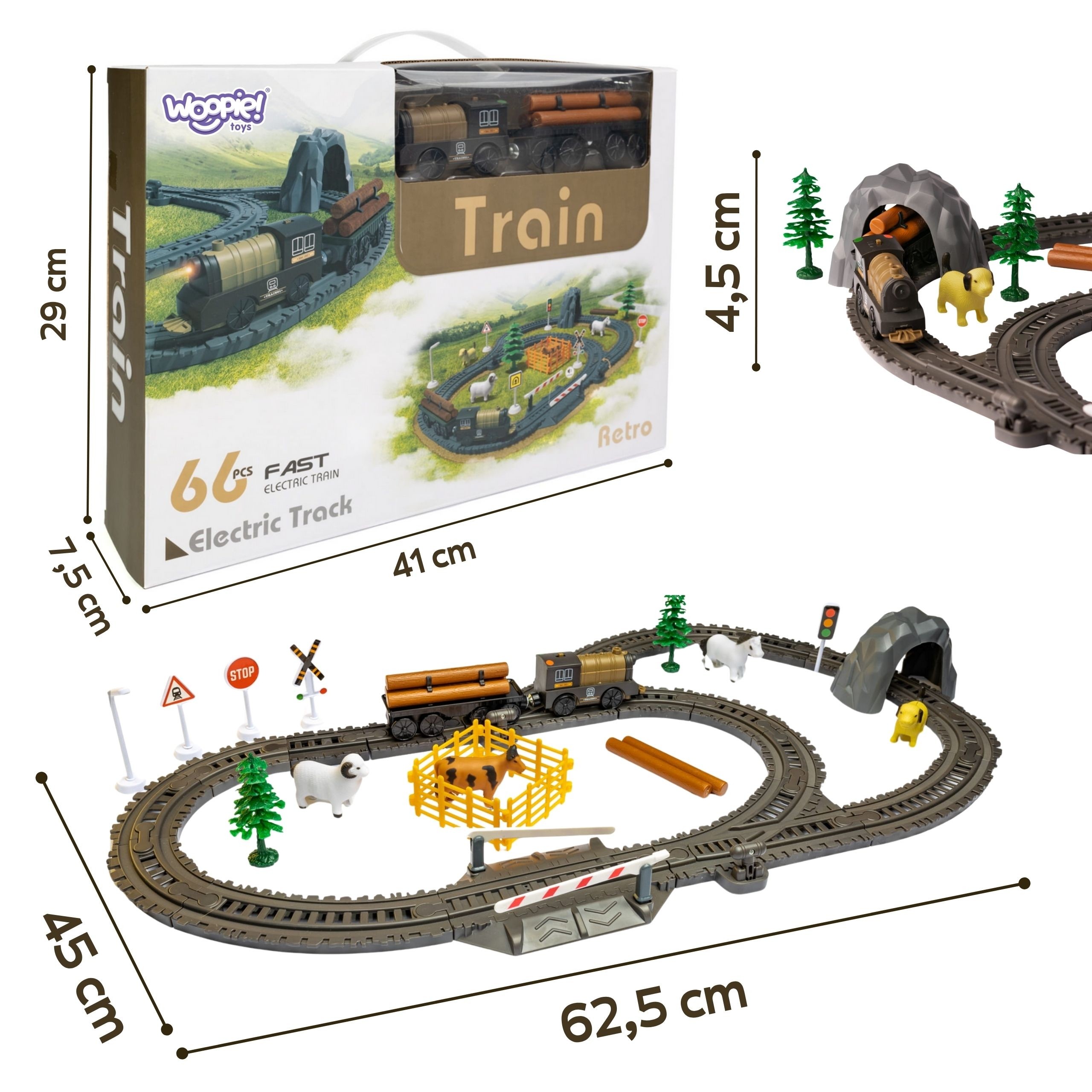 WOOPIE Electric Train Locomotive Retro Farm Track XL 66 el. - Slika 6