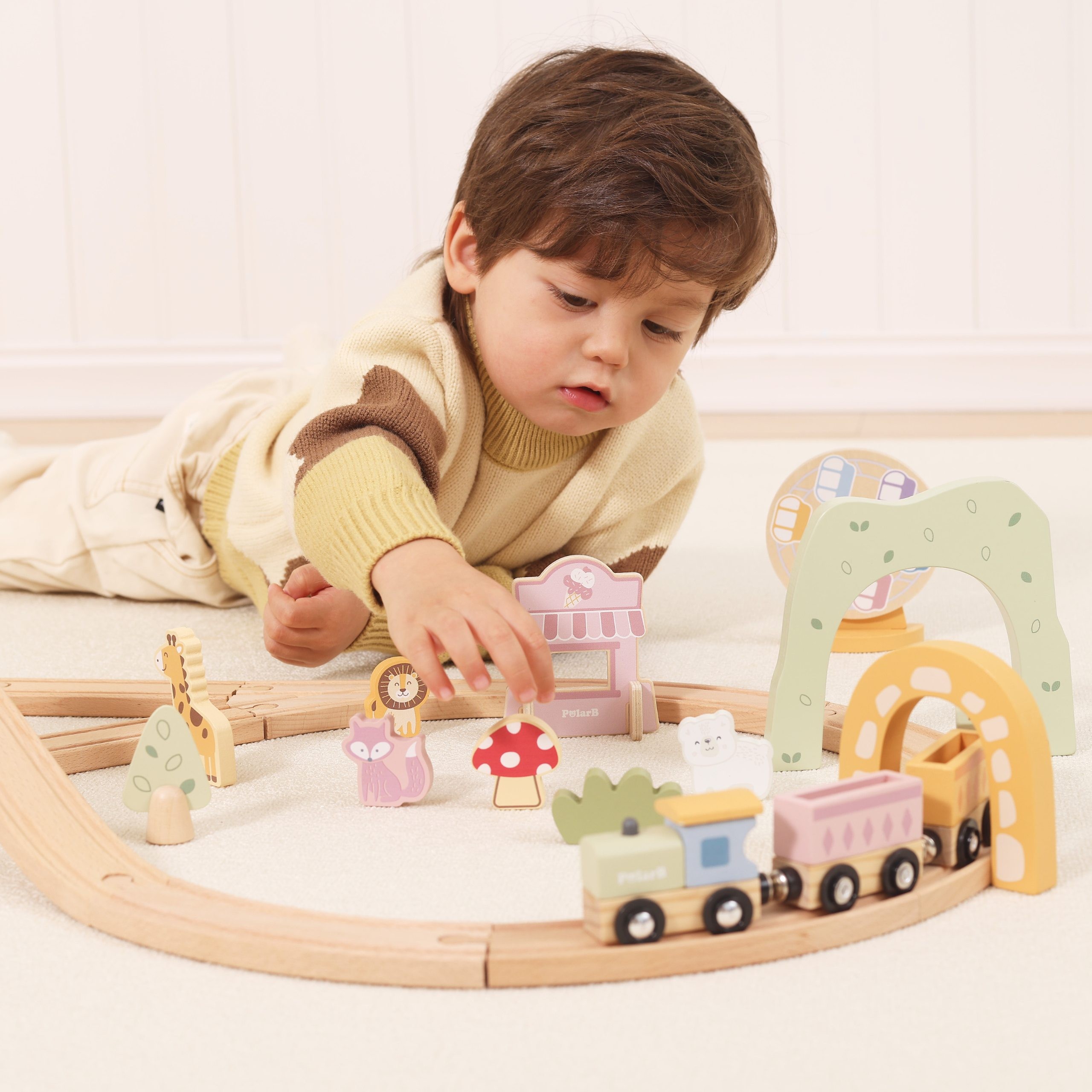 VIGA Wooden Train for Children Track 62 pieces - Slika 3