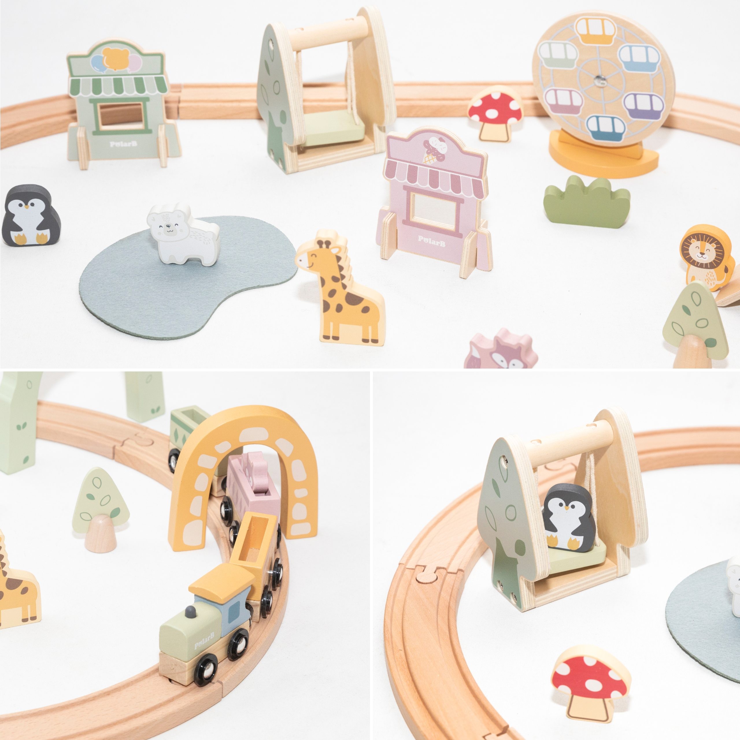 VIGA Wooden Train for Children Track 62 pieces - Slika 6
