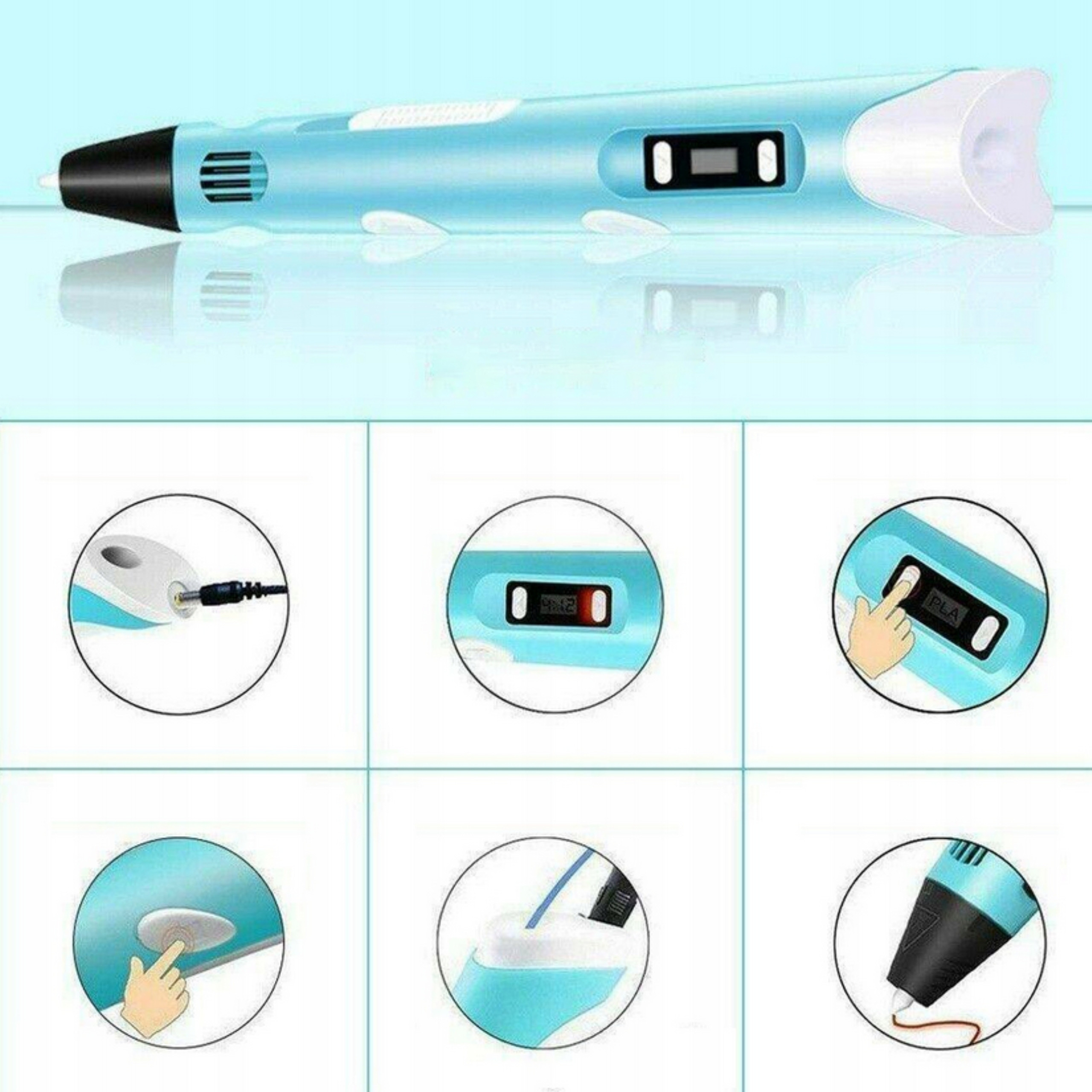 WOOPIE 3D Pen for Kids with LED Display - Creative Fun - Slika 4