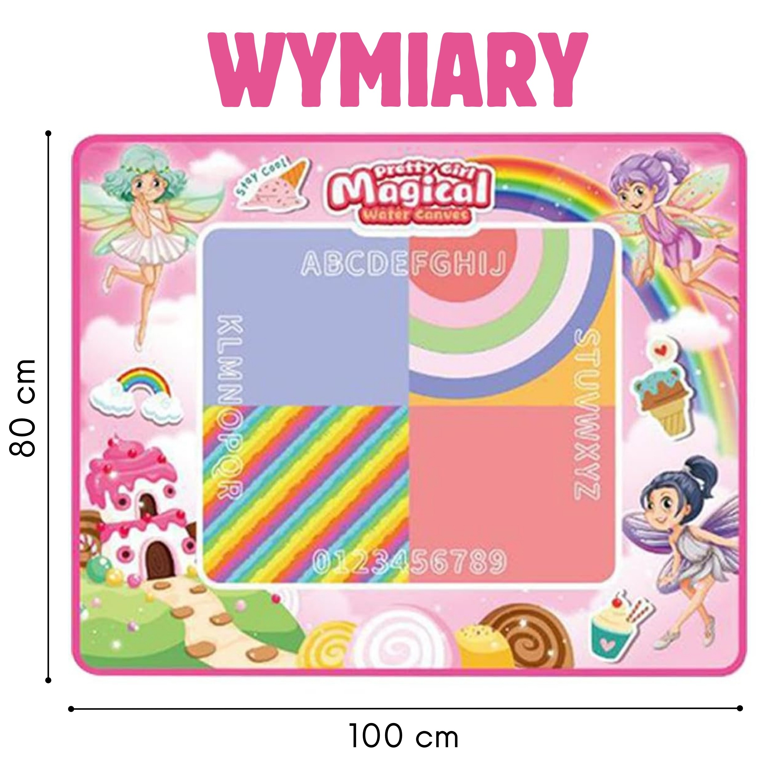 WOOPIE Water Painting Mat XXL 100x80cm Fairies Pink - Slika 6