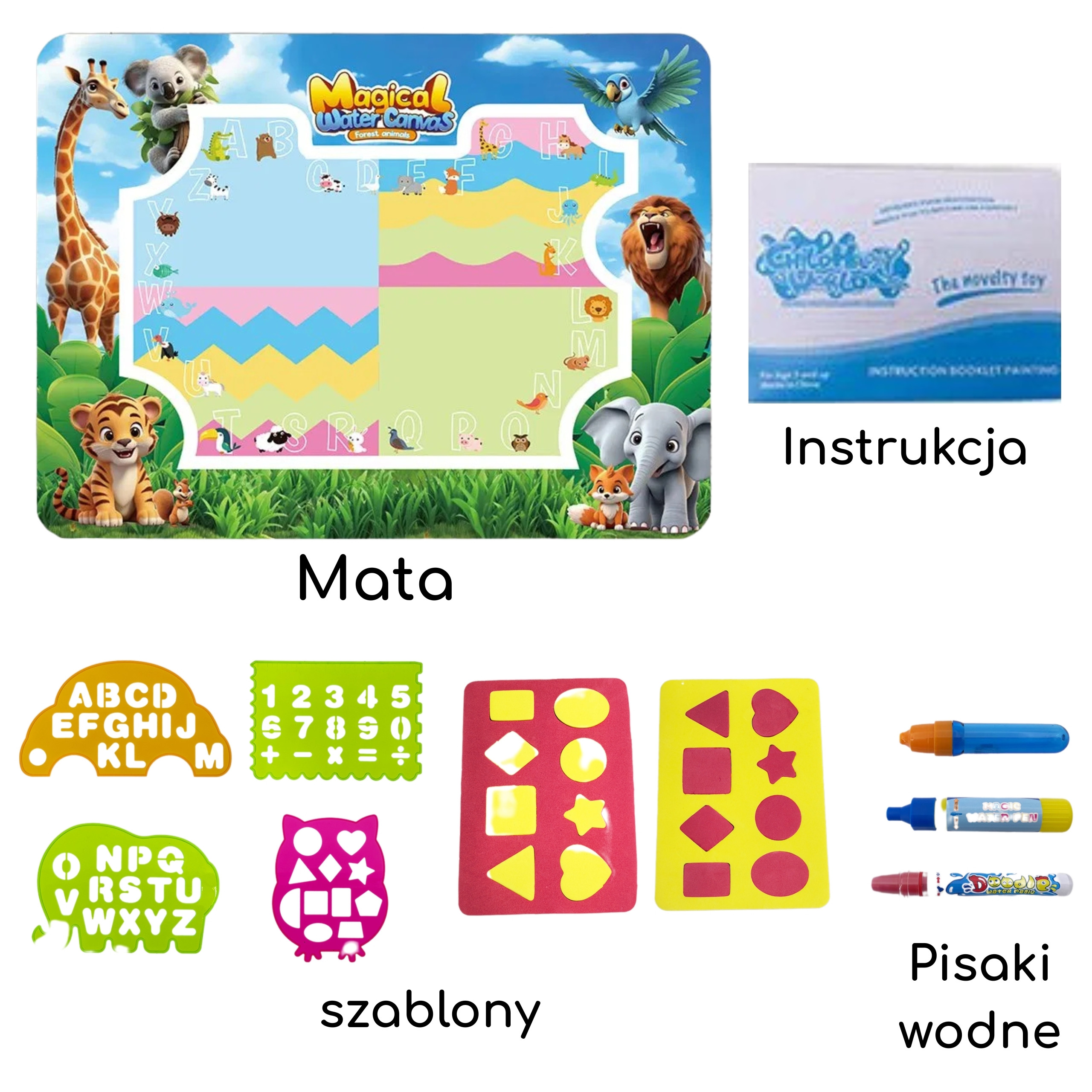 WOOPIE Safari Water Painting Mat Letters and Numbers - Slika 6